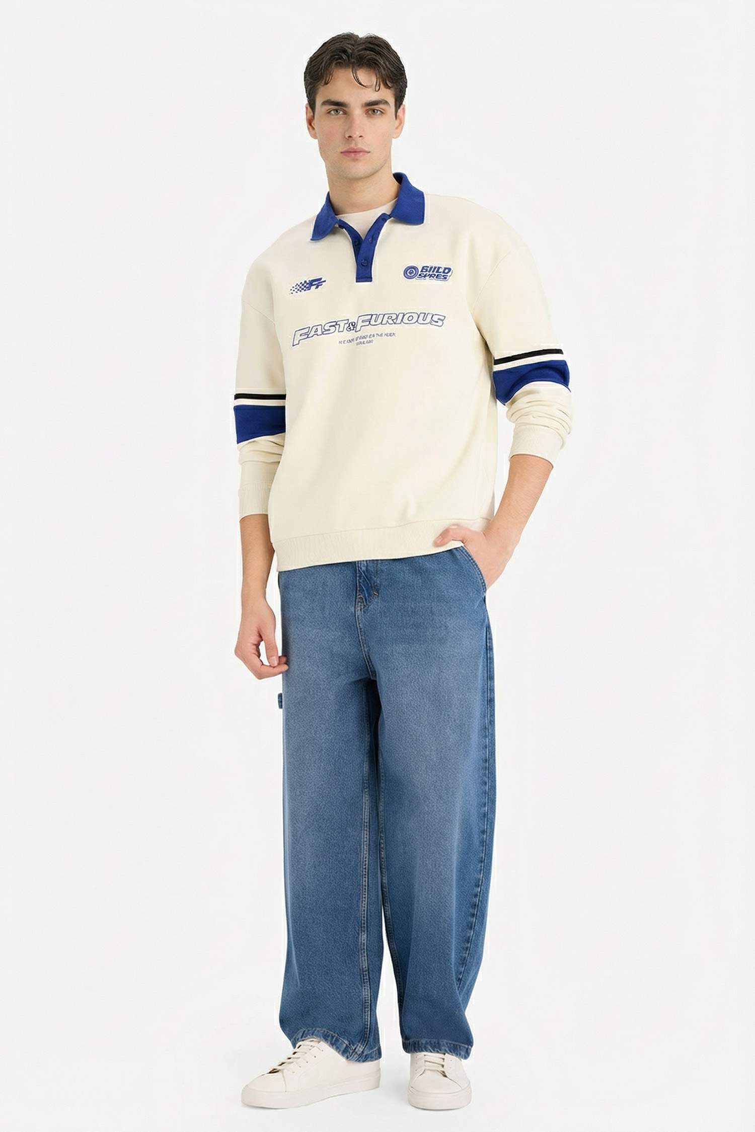 Fast & Furious Boxy Fit Polo Yaka Sweatshirt