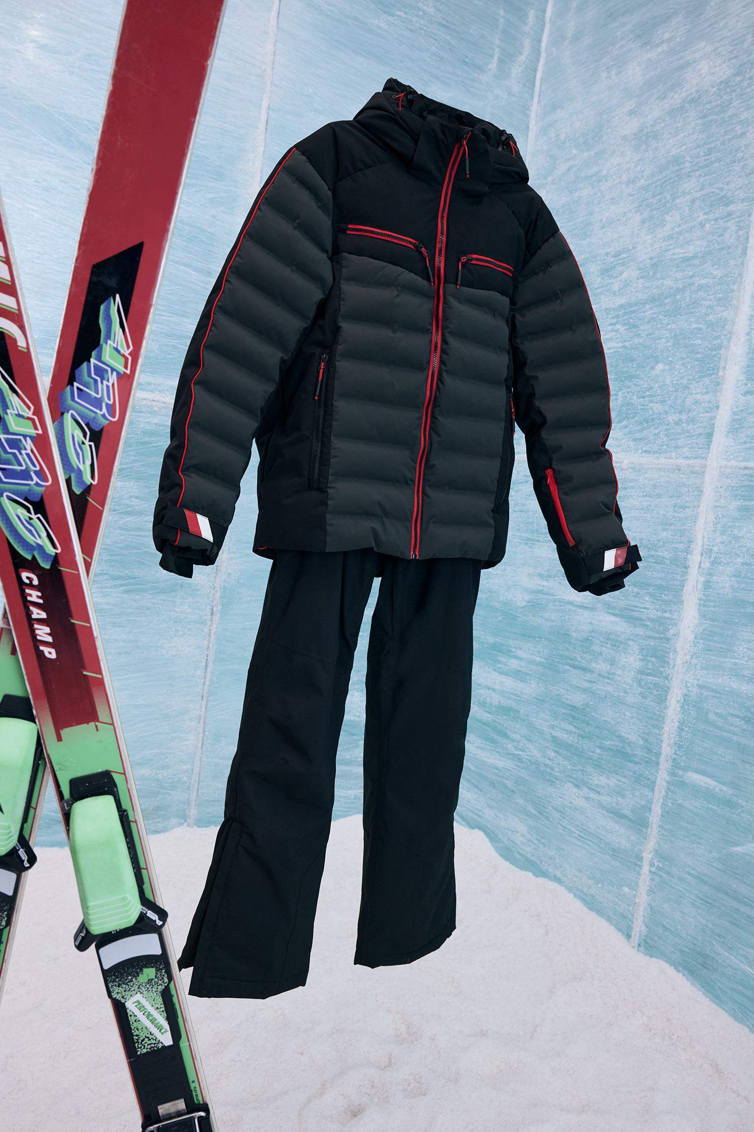 Su İtici Regular Fit Kapüşonlu Fermuarlı Rüzgar Geçirmez Kayak Montu