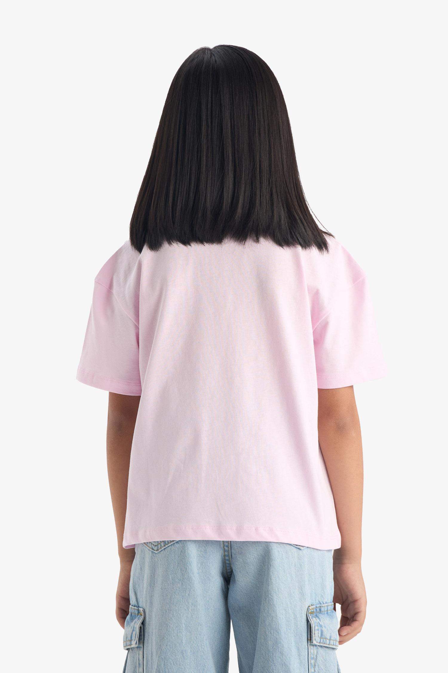 Kız Çocuk Hello Kitty Relax Fit Bisiklet Yaka Kısa Kollu Tişört