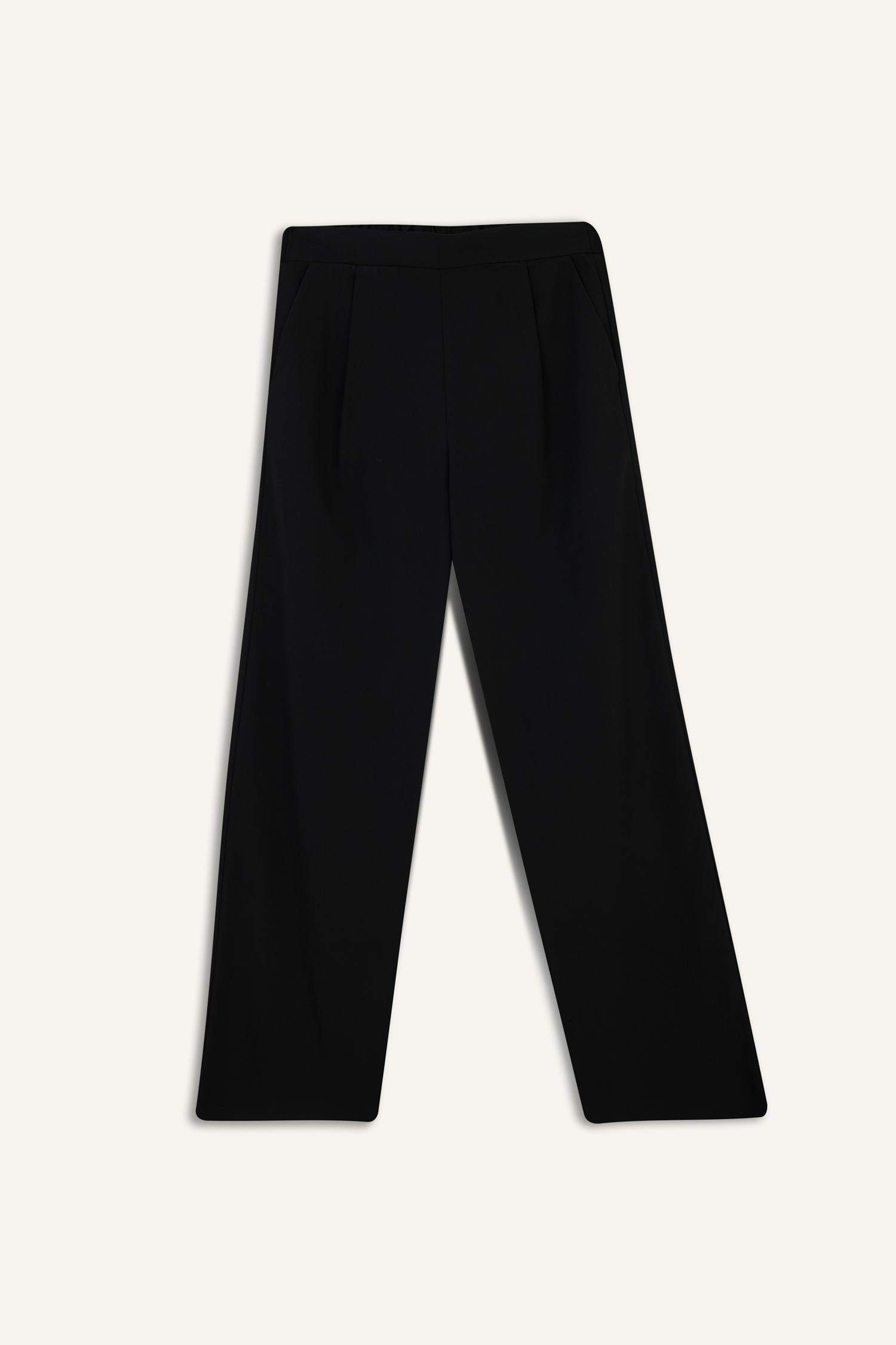 Straight Fit Wide Leg Trousers