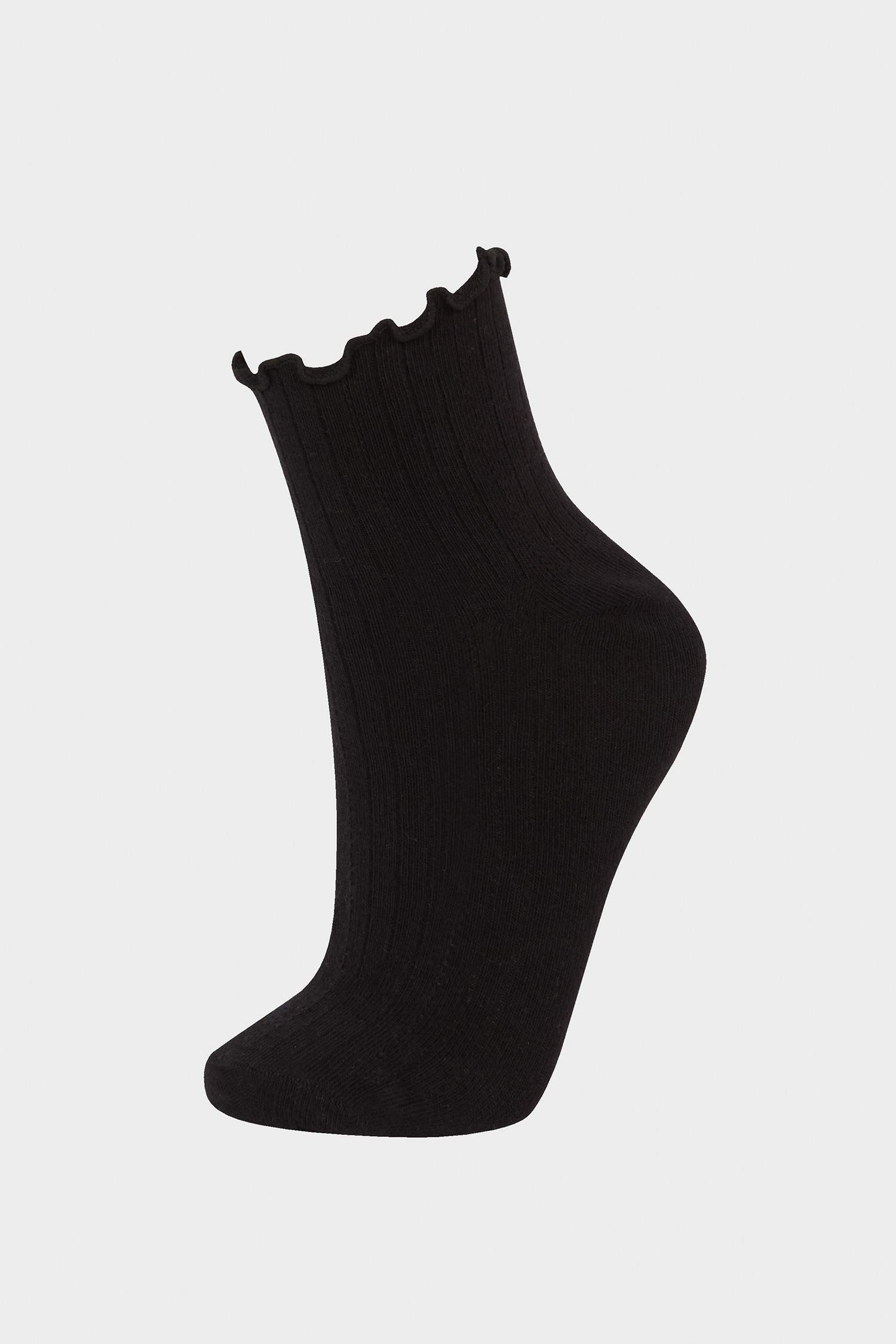 Lot de 3 Chaussettes longues en coton à volants pour femme