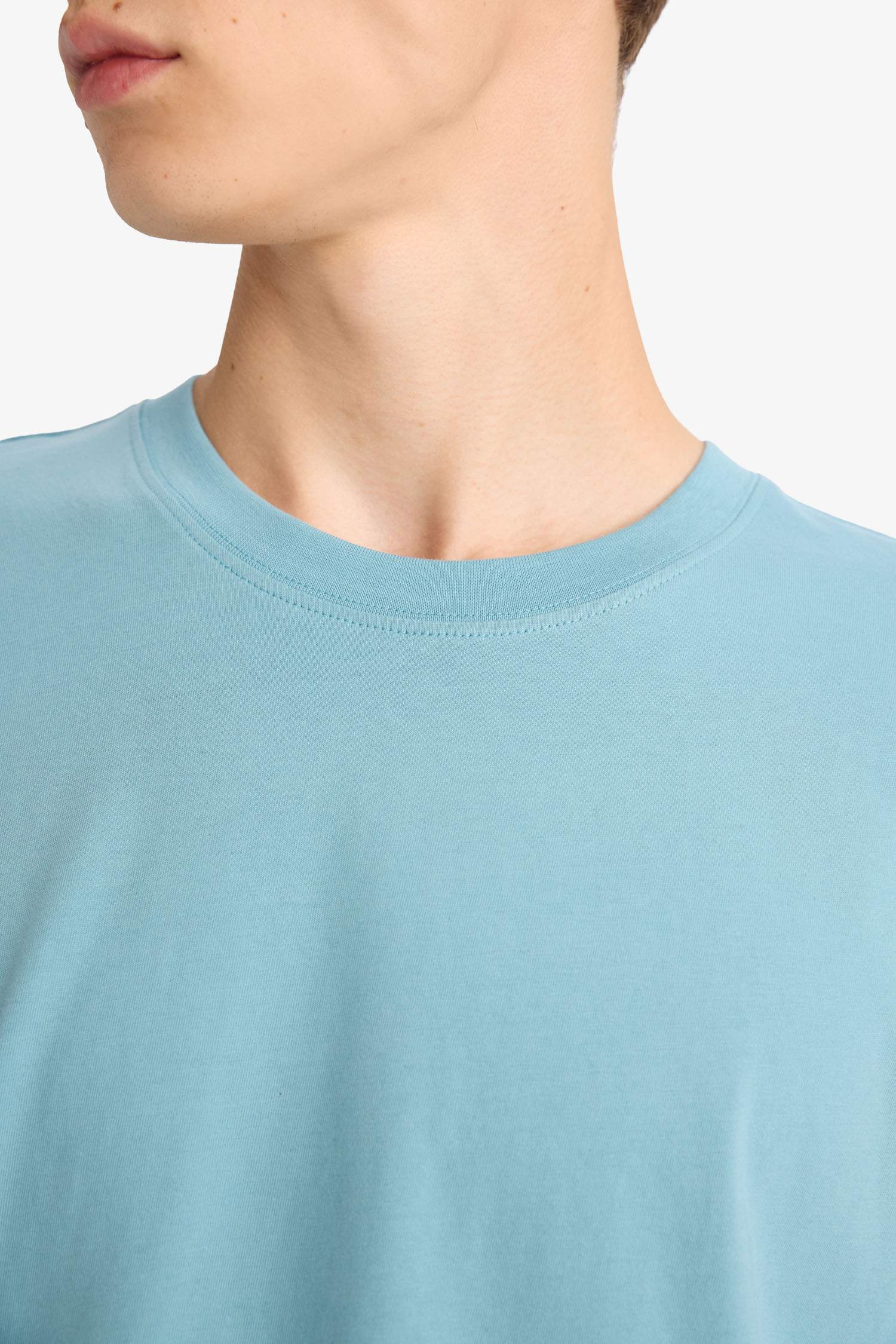 Boxy Fit Bisiklet Yaka Baskılı Kısa Kollu Tişört