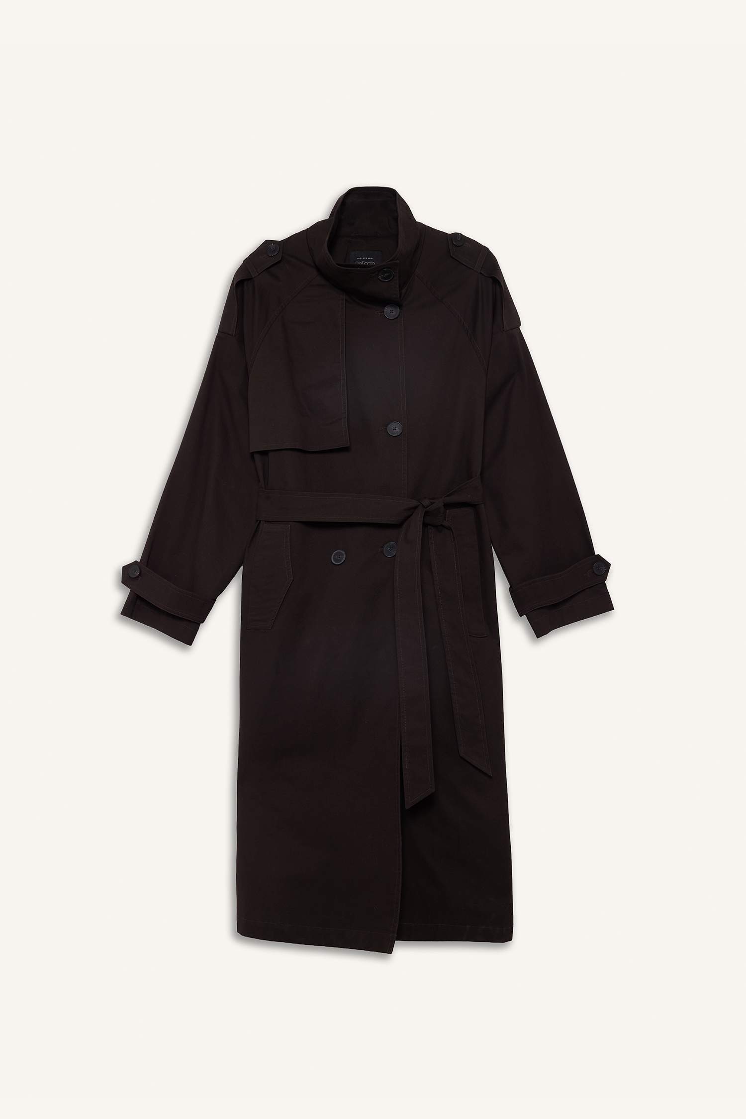 Regular Fit Kemerli Pamuklu Uzun Trençkot