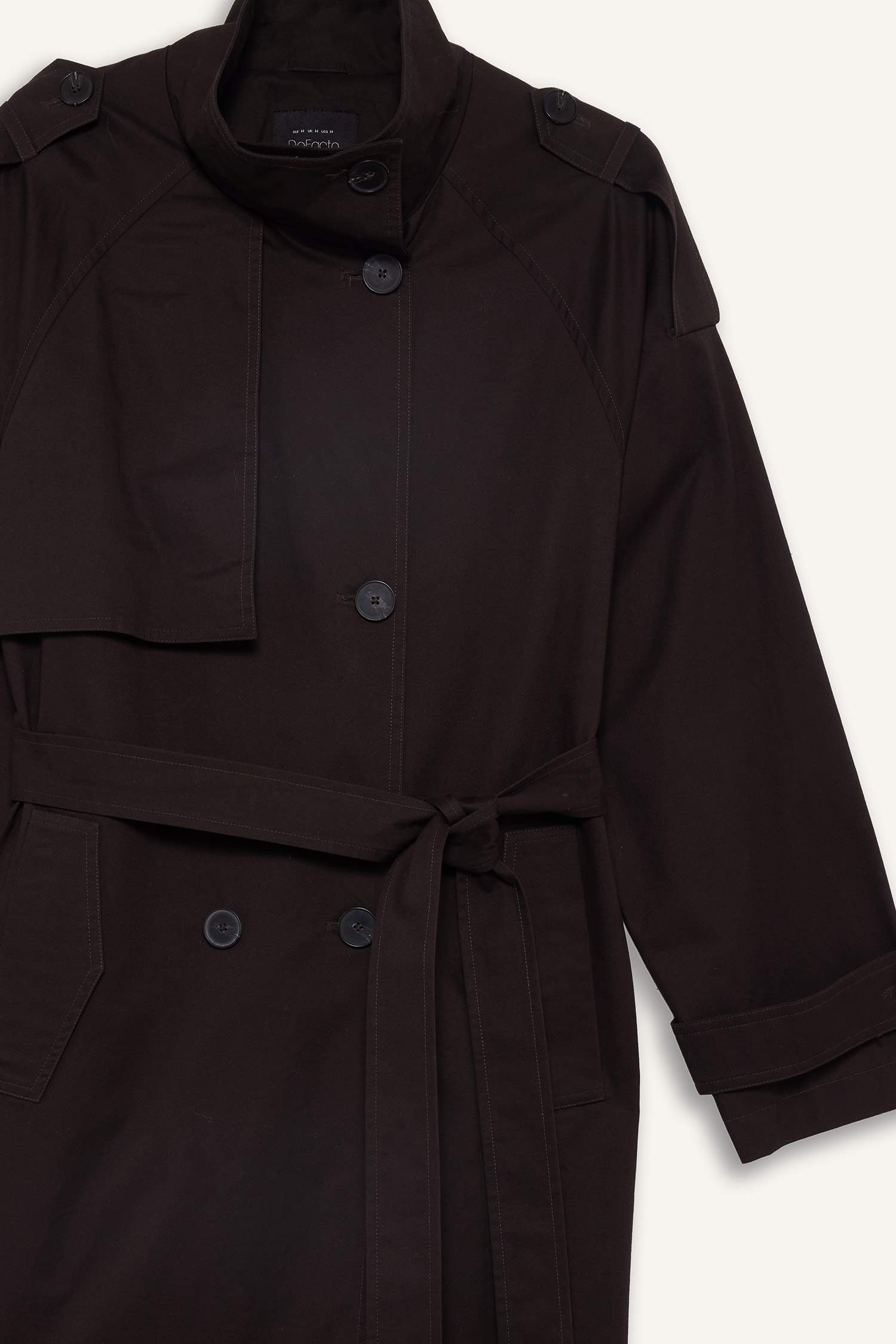 Regular Fit Kemerli Pamuklu Uzun Trençkot