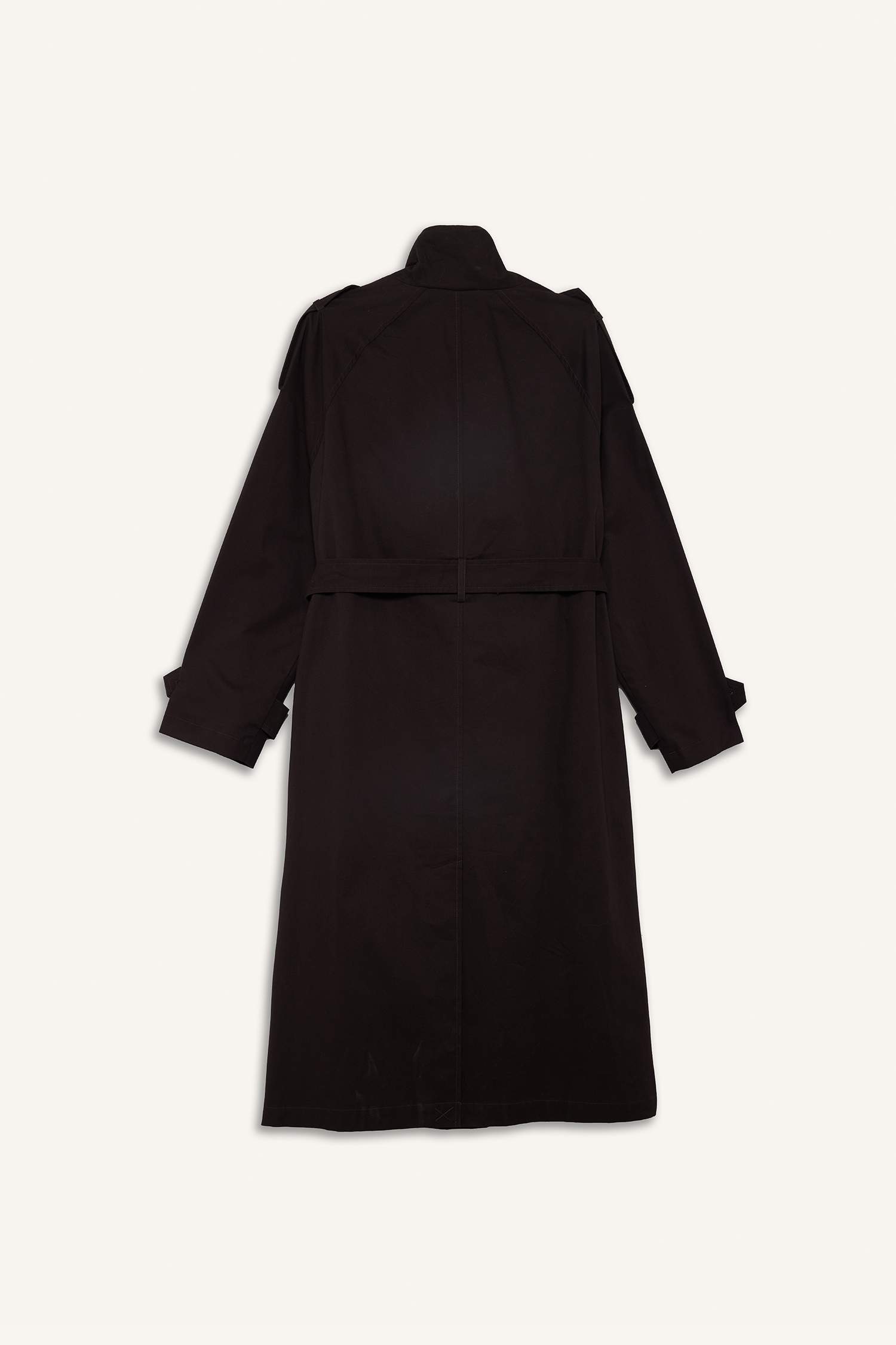 Regular Fit Kemerli Pamuklu Uzun Trençkot