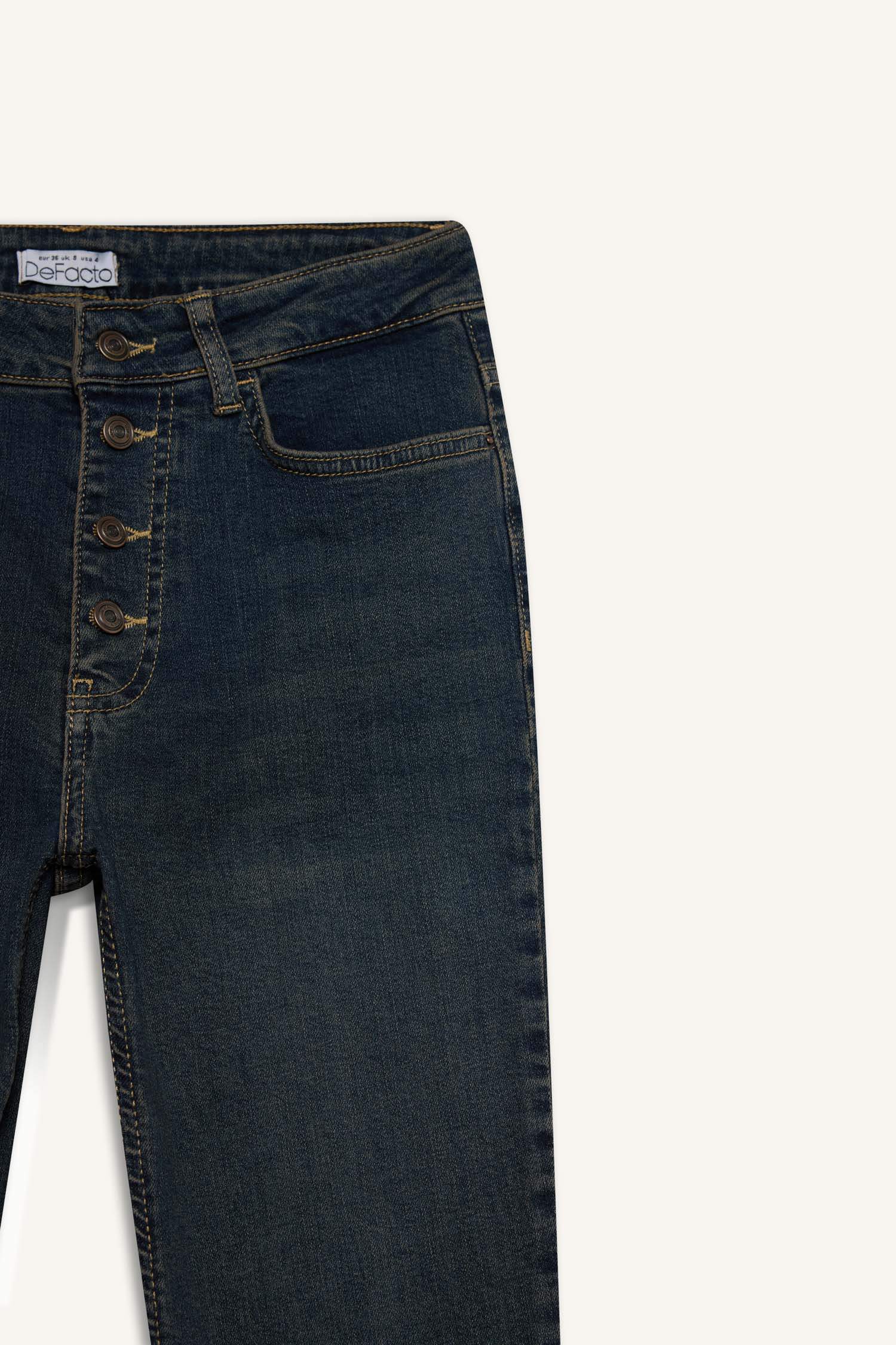 Mia Flare Fit Jean Yıkamalı Pantolon