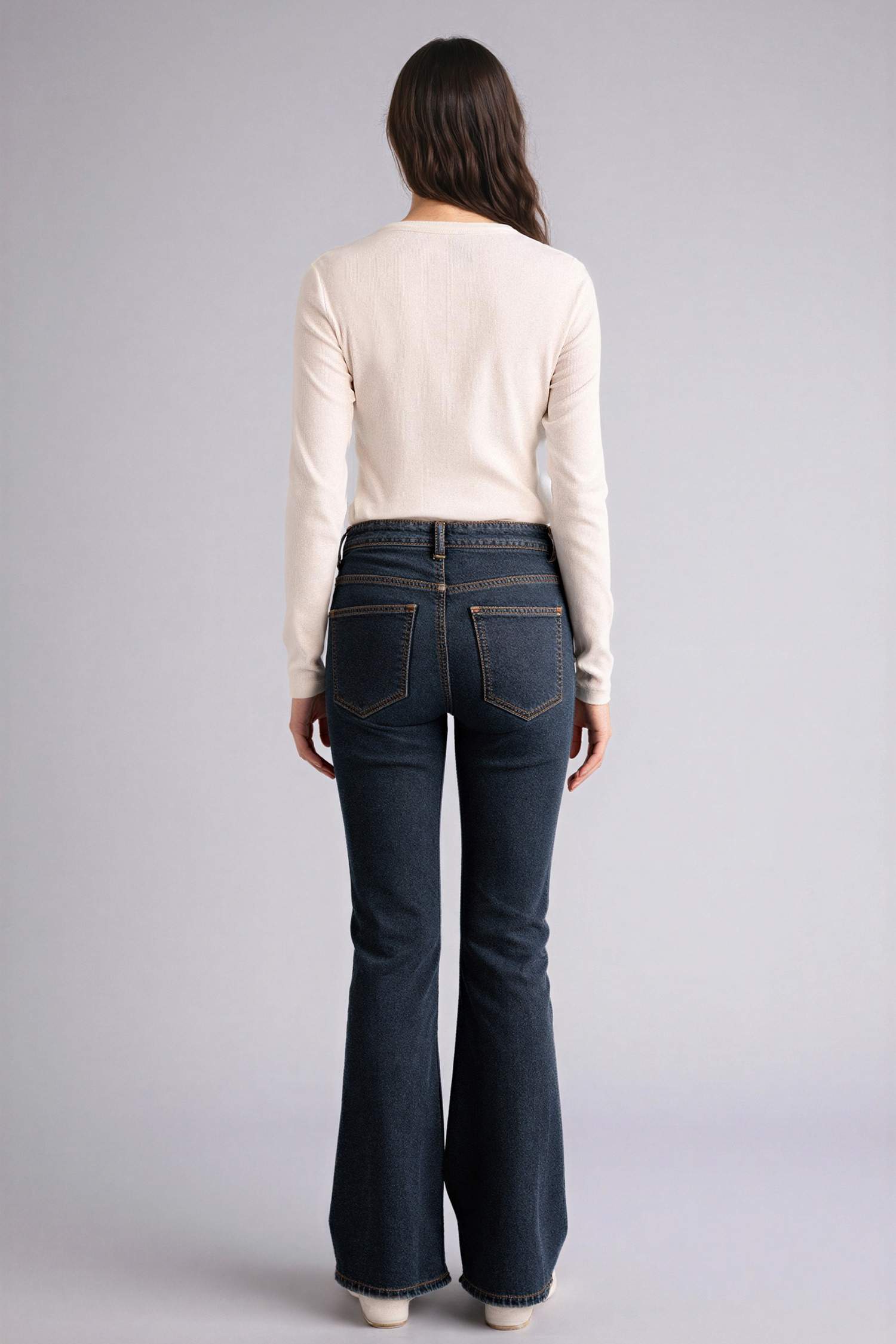 سروال جينز برجل واسع