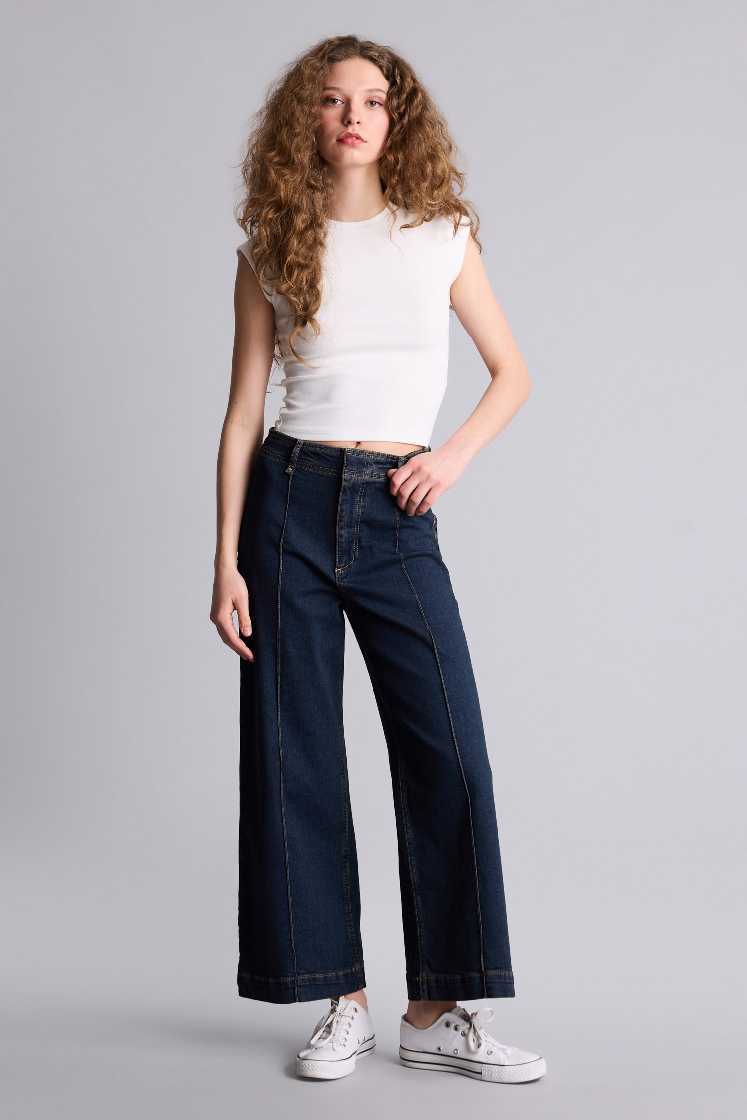 DeFacto Culotte Yüksek Bel Jean Pantolon görsel 2
