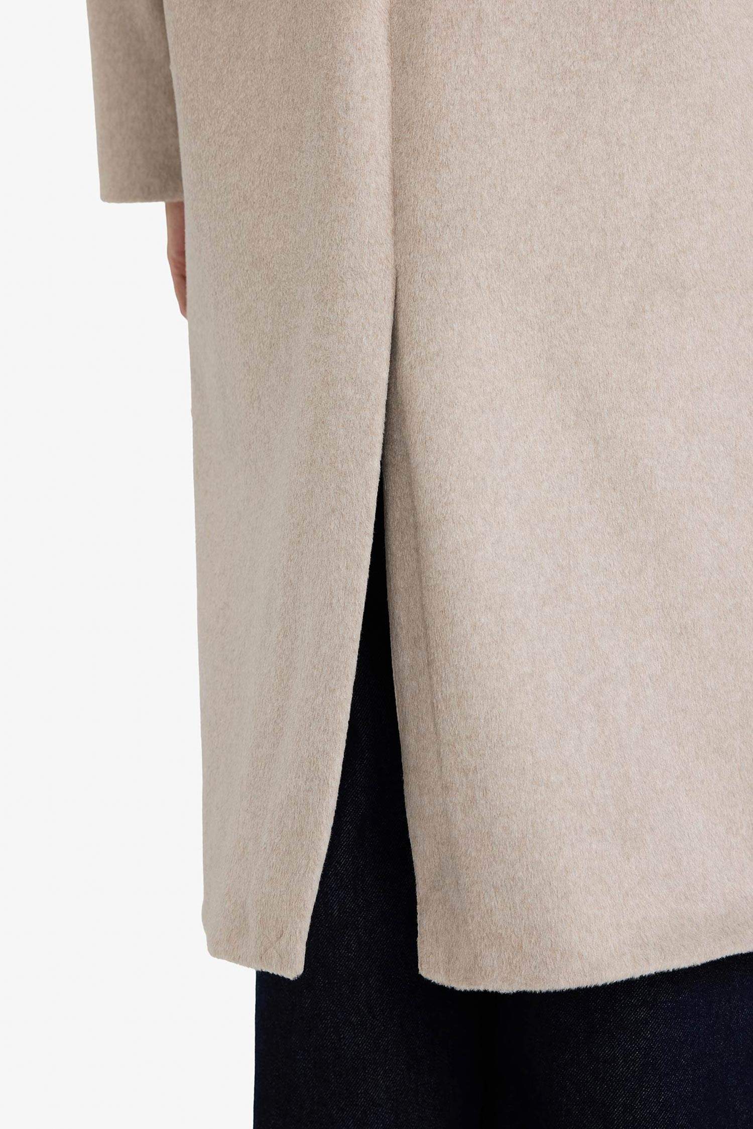 Manteau long en laine boutonné Relax Fit