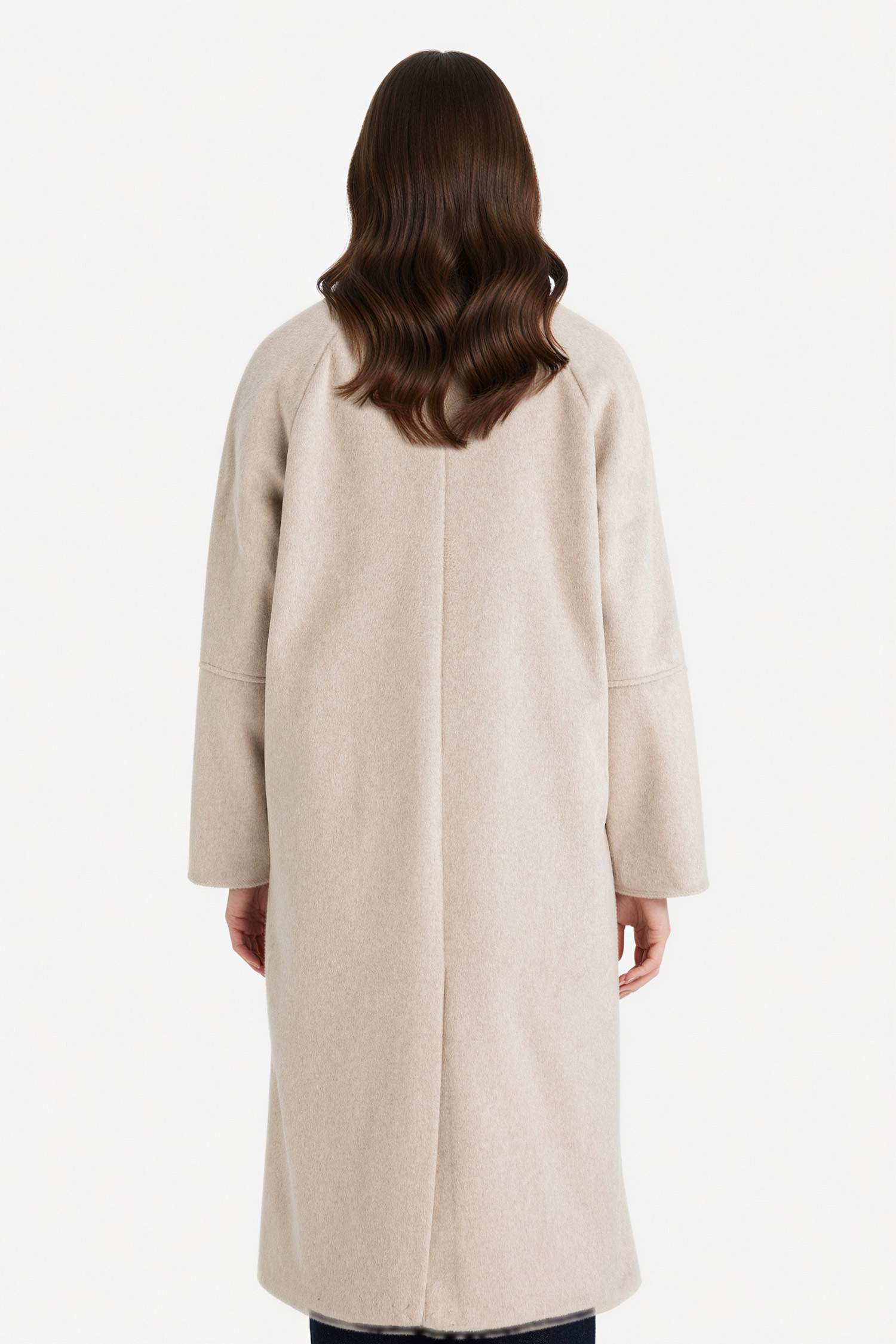 Manteau long en laine boutonné Relax Fit