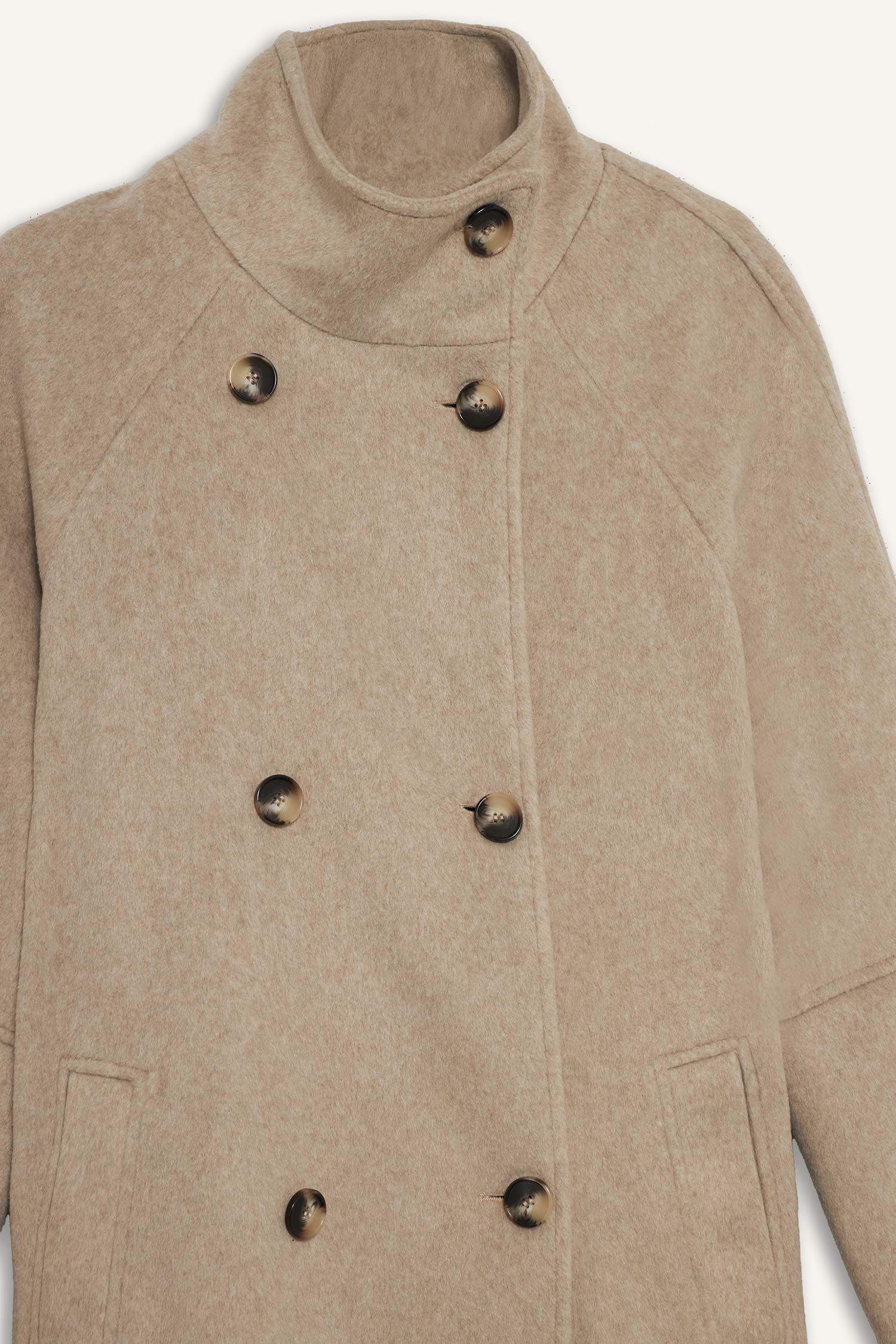 Manteau long en laine boutonné Relax Fit