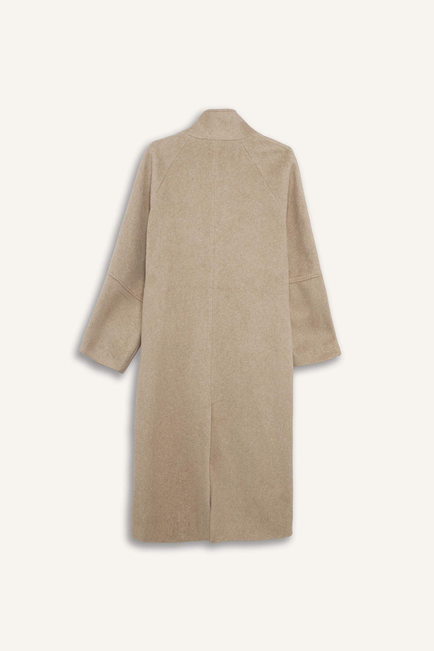 Manteau long en laine boutonné Relax Fit