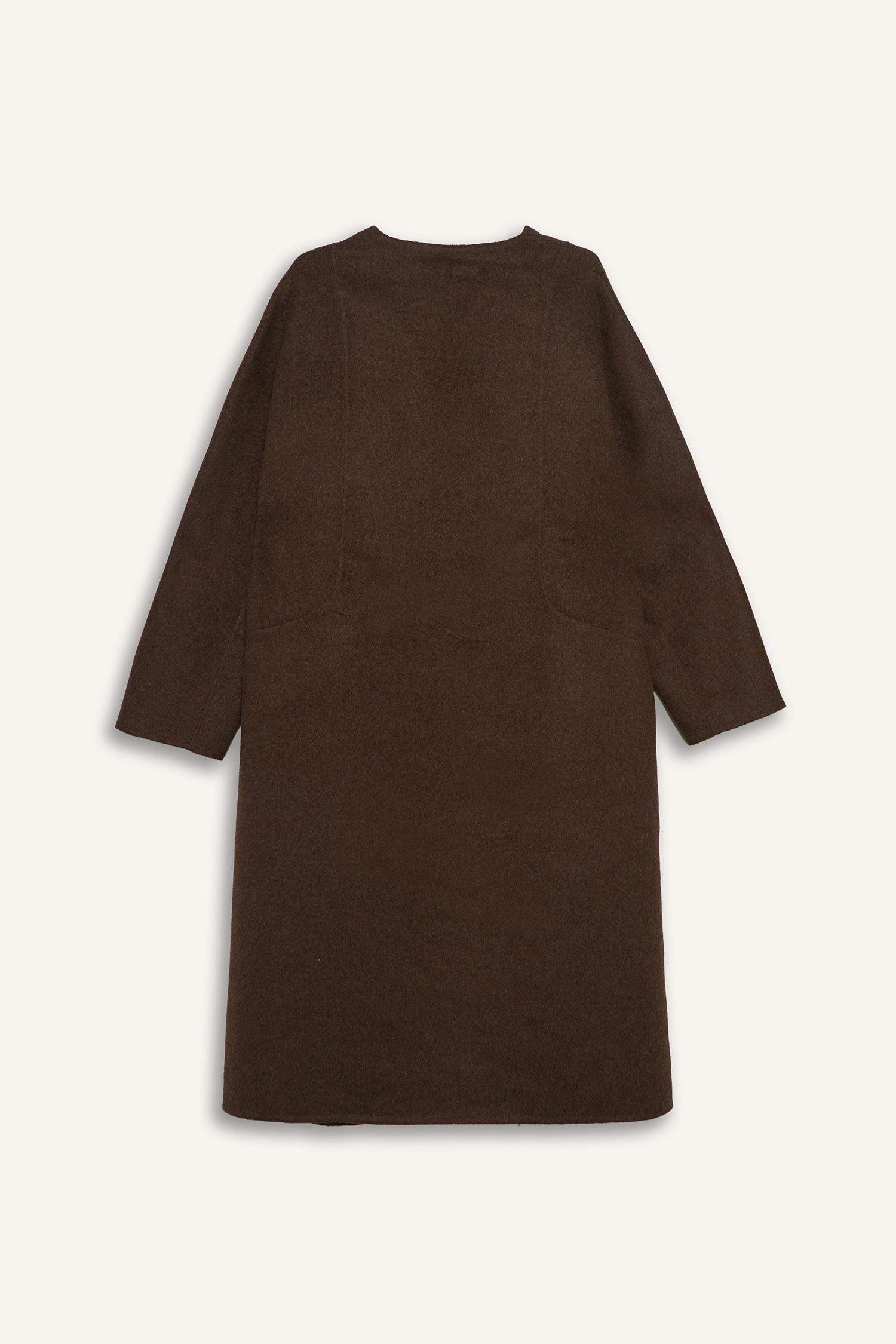 Yün Karışımlı Çıkarılabilir Atkılı Relax Fit Uzun Kaşe Kaban