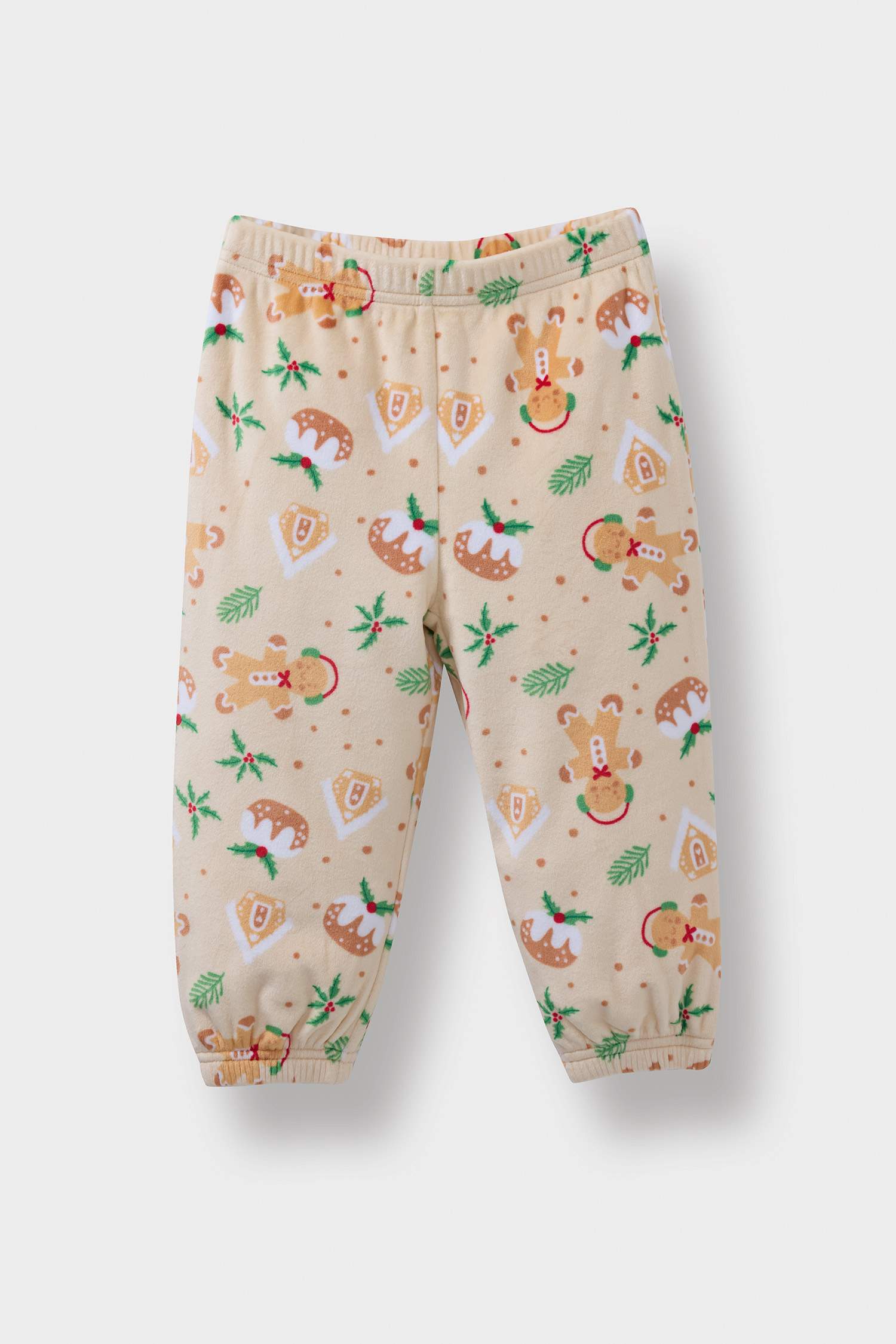 Erkek Bebek Pijama Takımı Yılbaşı Temalı Uzun Kollu Velur Üst Uzun Alt