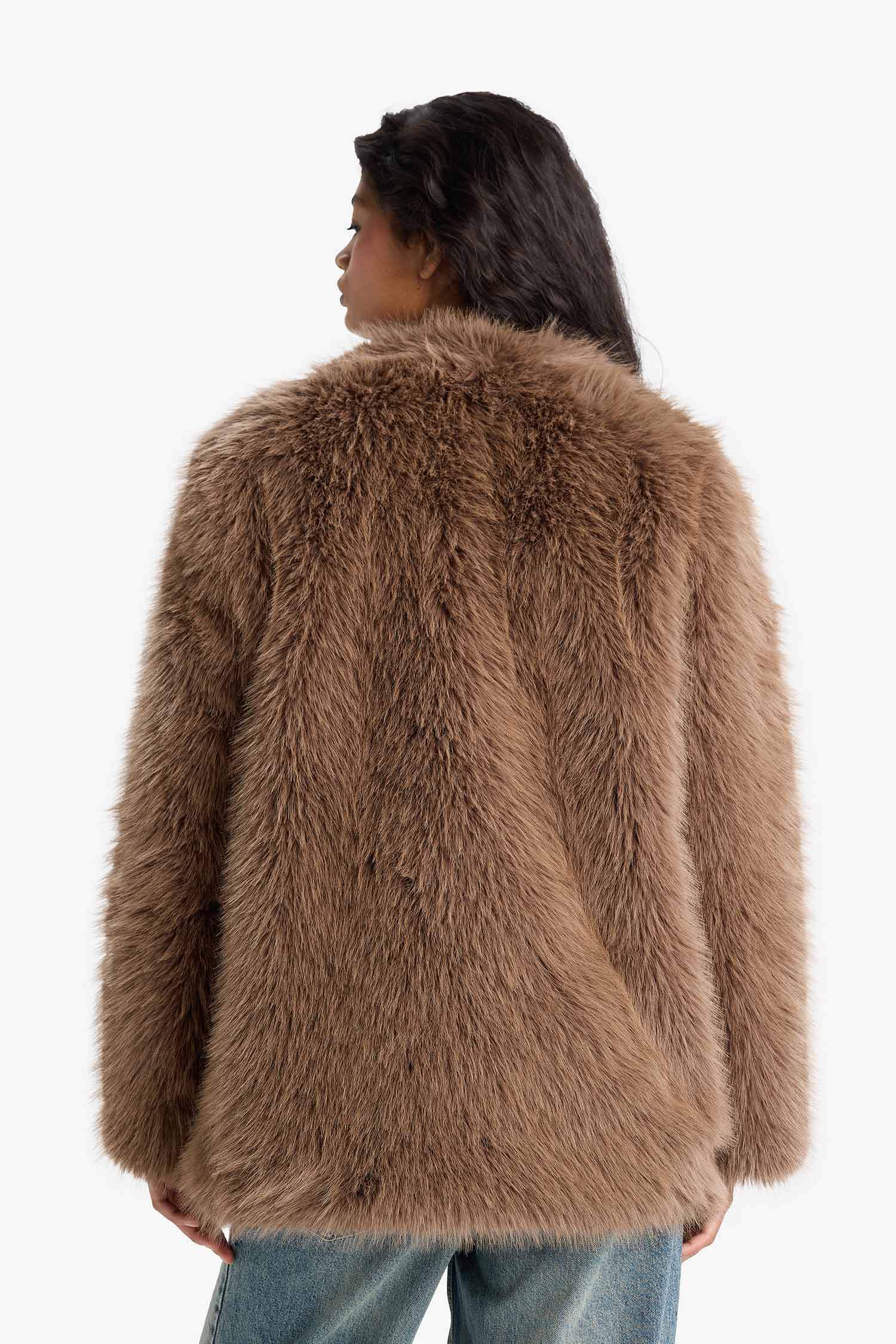 Regular Fit Faux Fur Jacket