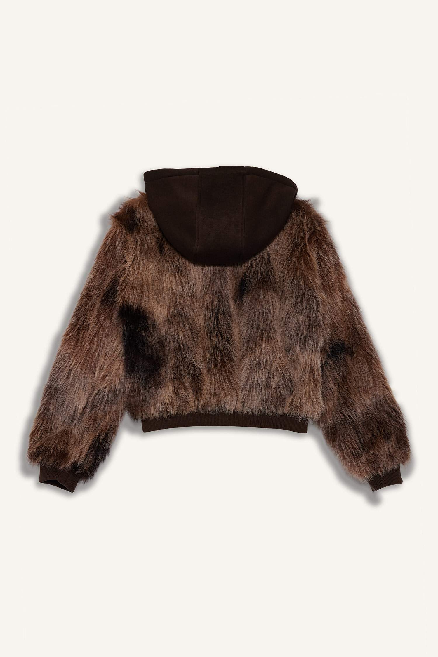 Regular Fit Kapüşonlu Fermuarlı Suni Kürk Mont