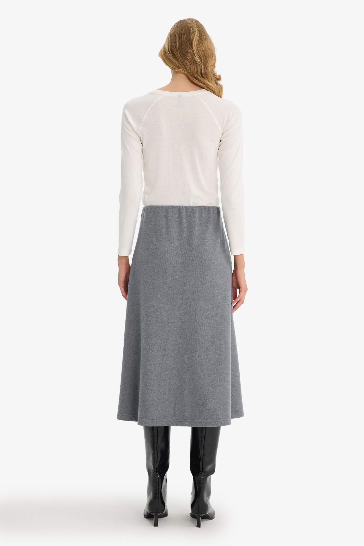 تنورة مضلع بقصة A بخصر عادي