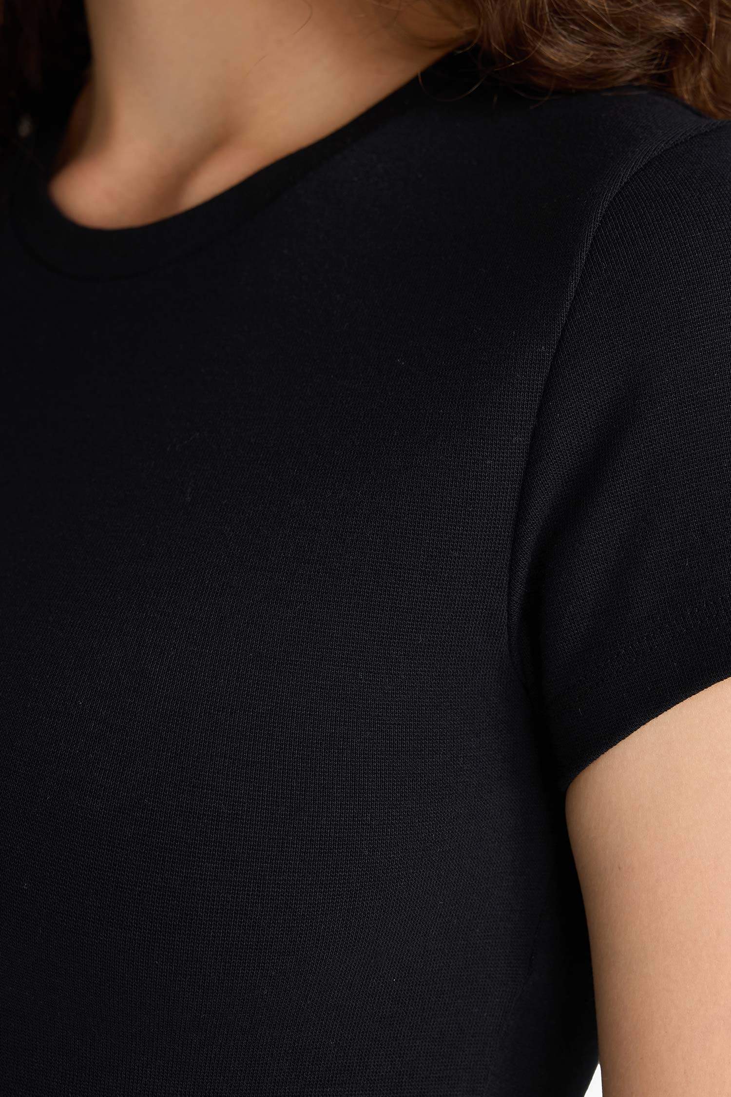 Fitted 2'li Ribana Takım Kısa Kollu Tişört İspanyol Paça Tayt