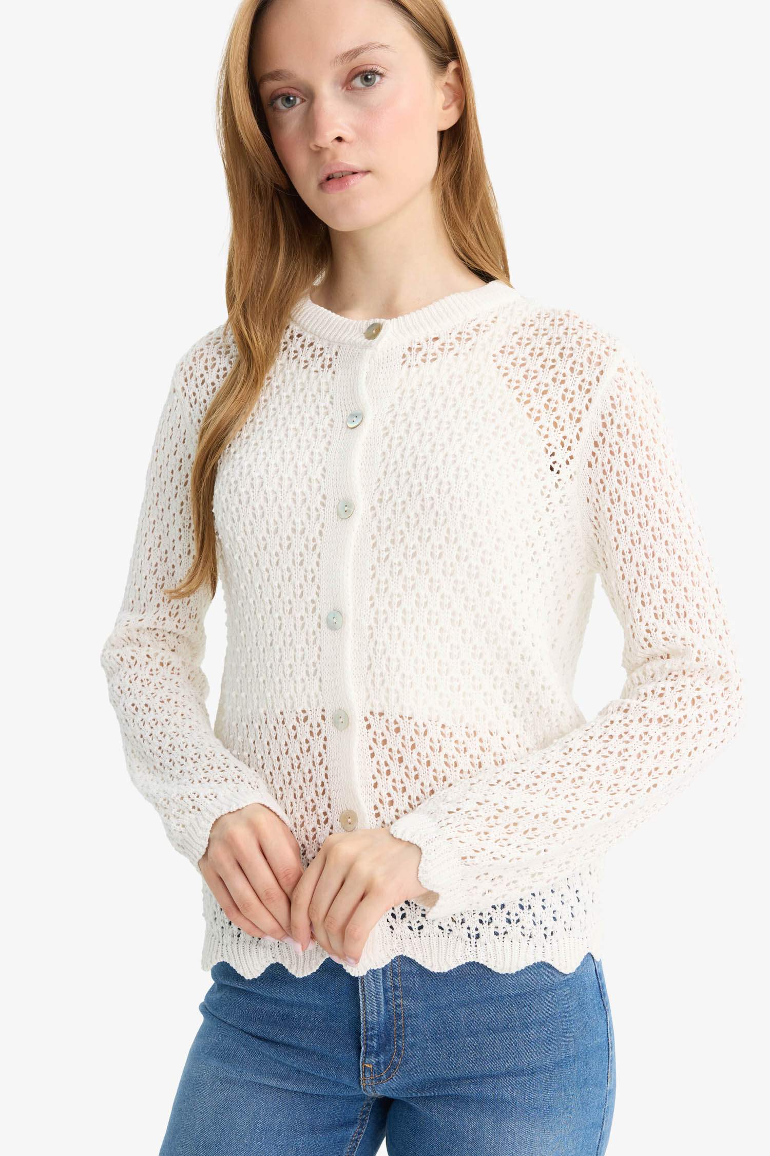 Regular Fit Crew Neck Knitwear Cardigan