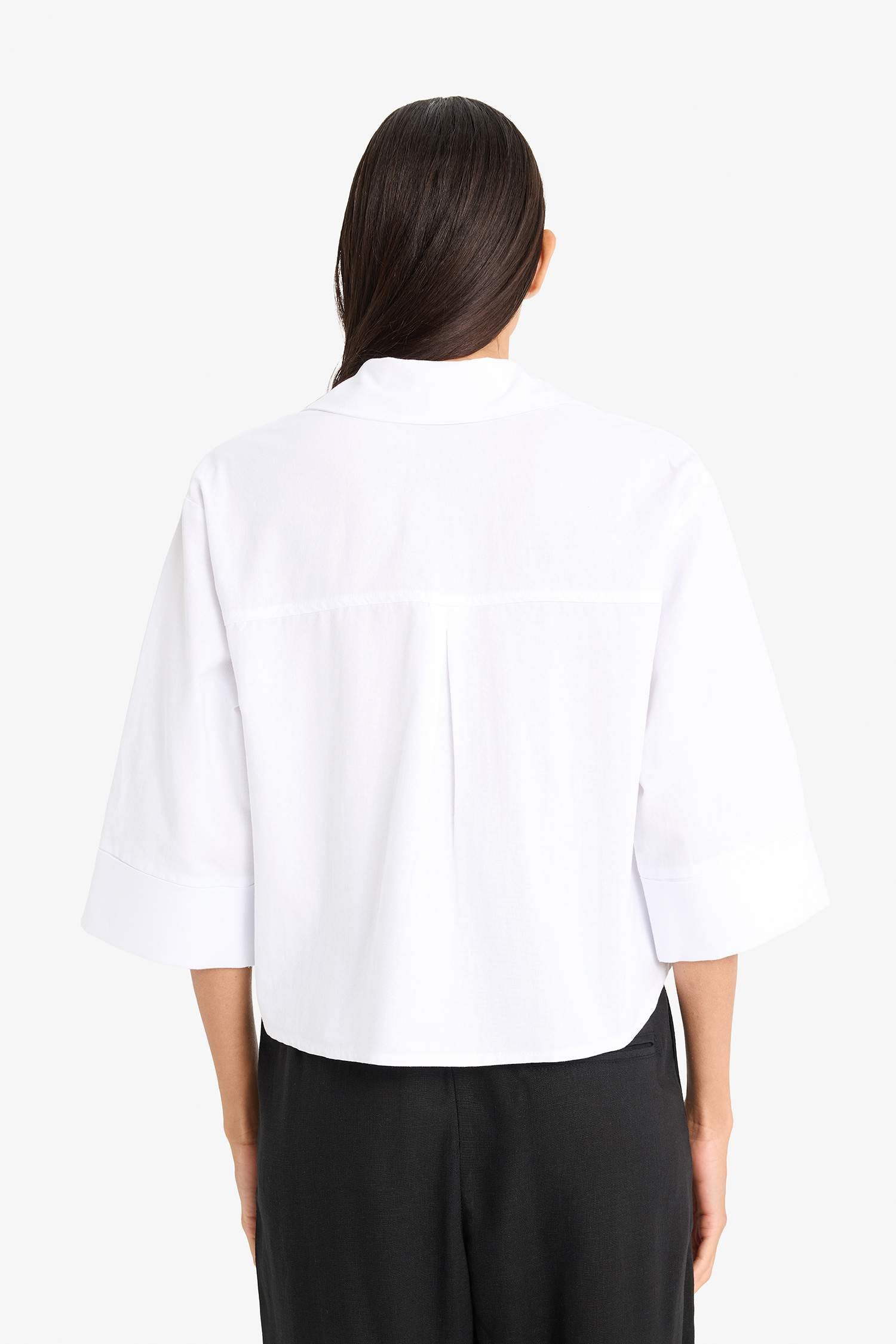 Oversize Fit Shirt Collar Oxford Short Sleeve Shirt