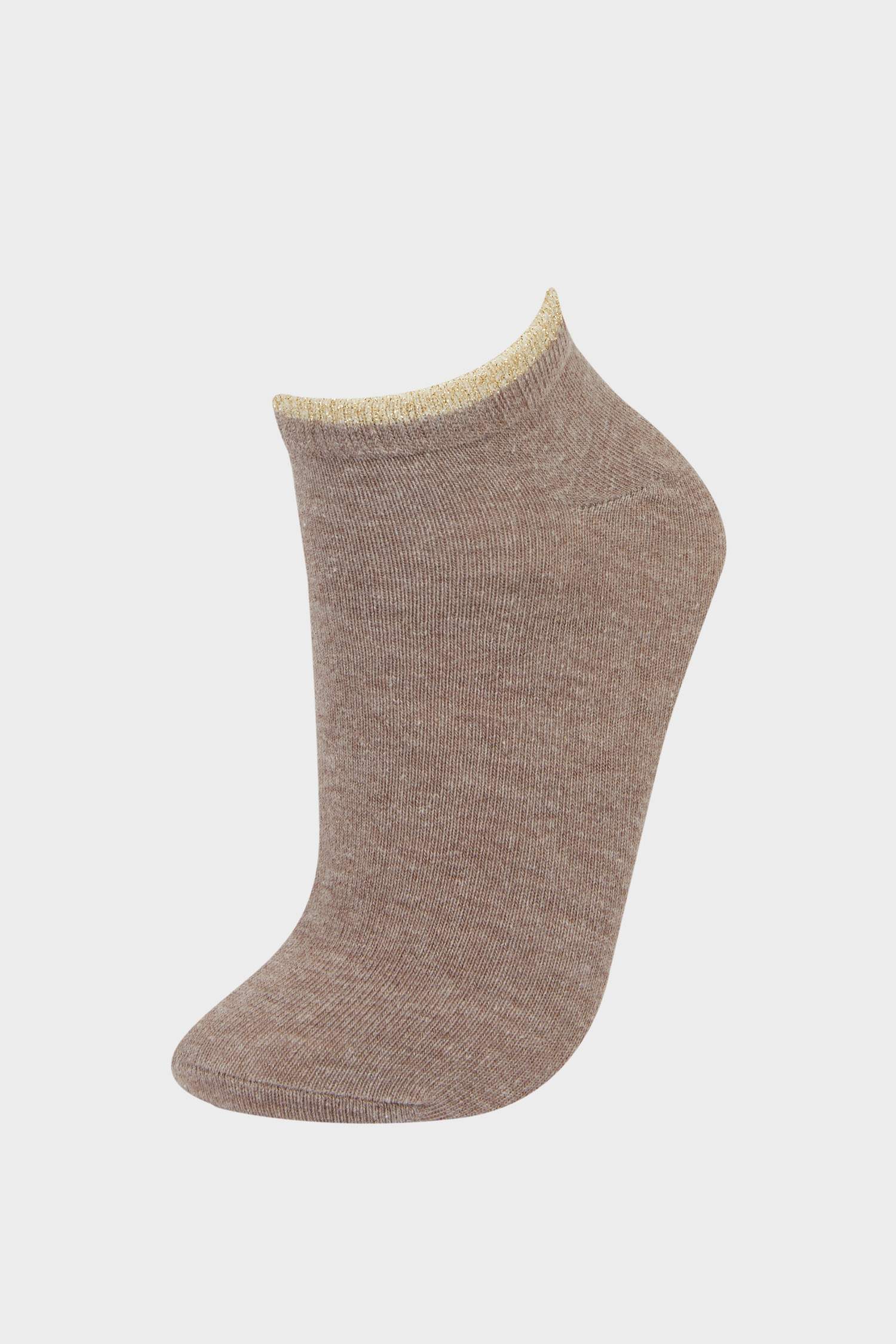 Kadın Parıltılı 5'li Pamuklu Patik Çorap