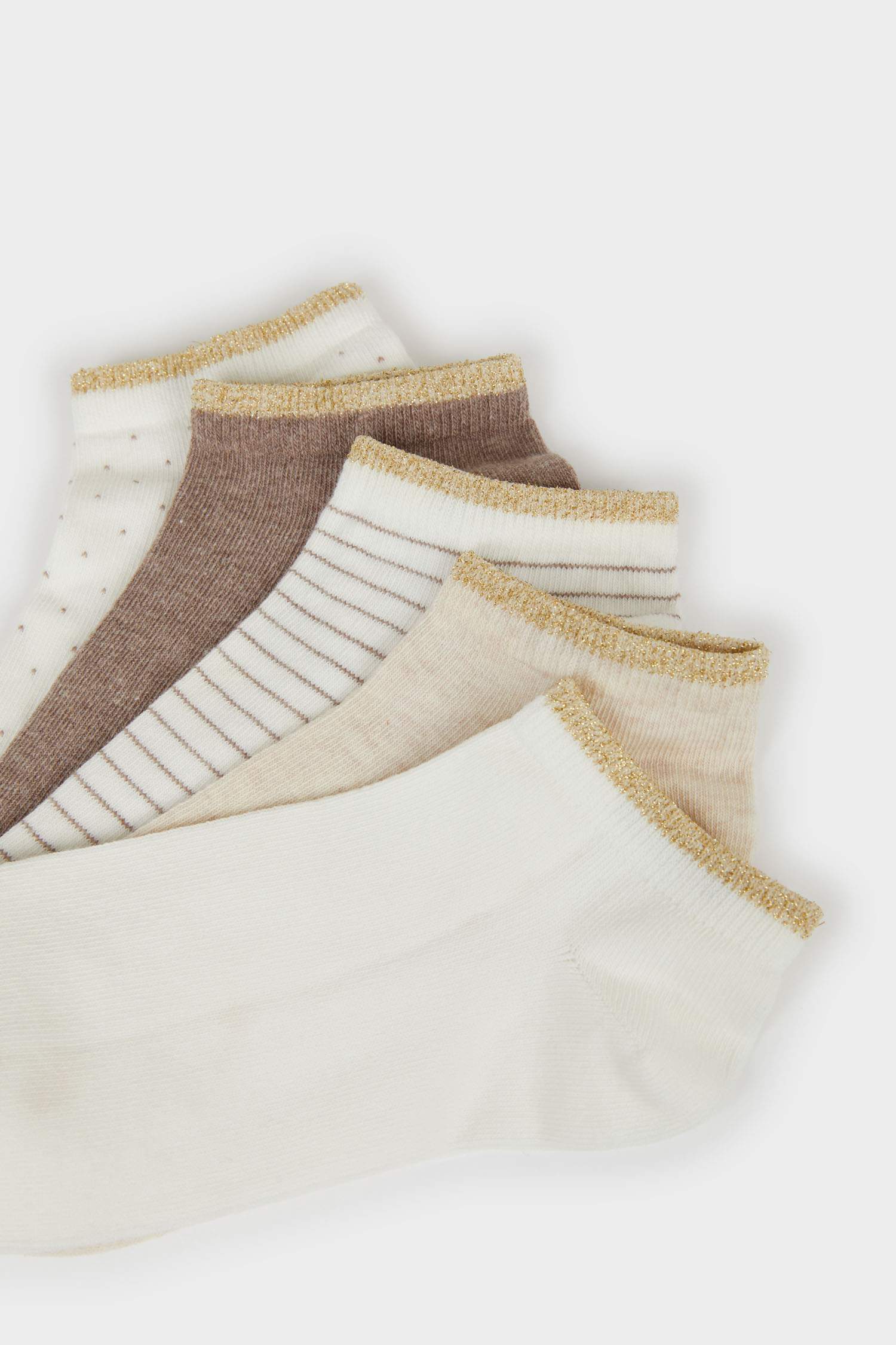 Kadın Parıltılı 5'li Pamuklu Patik Çorap