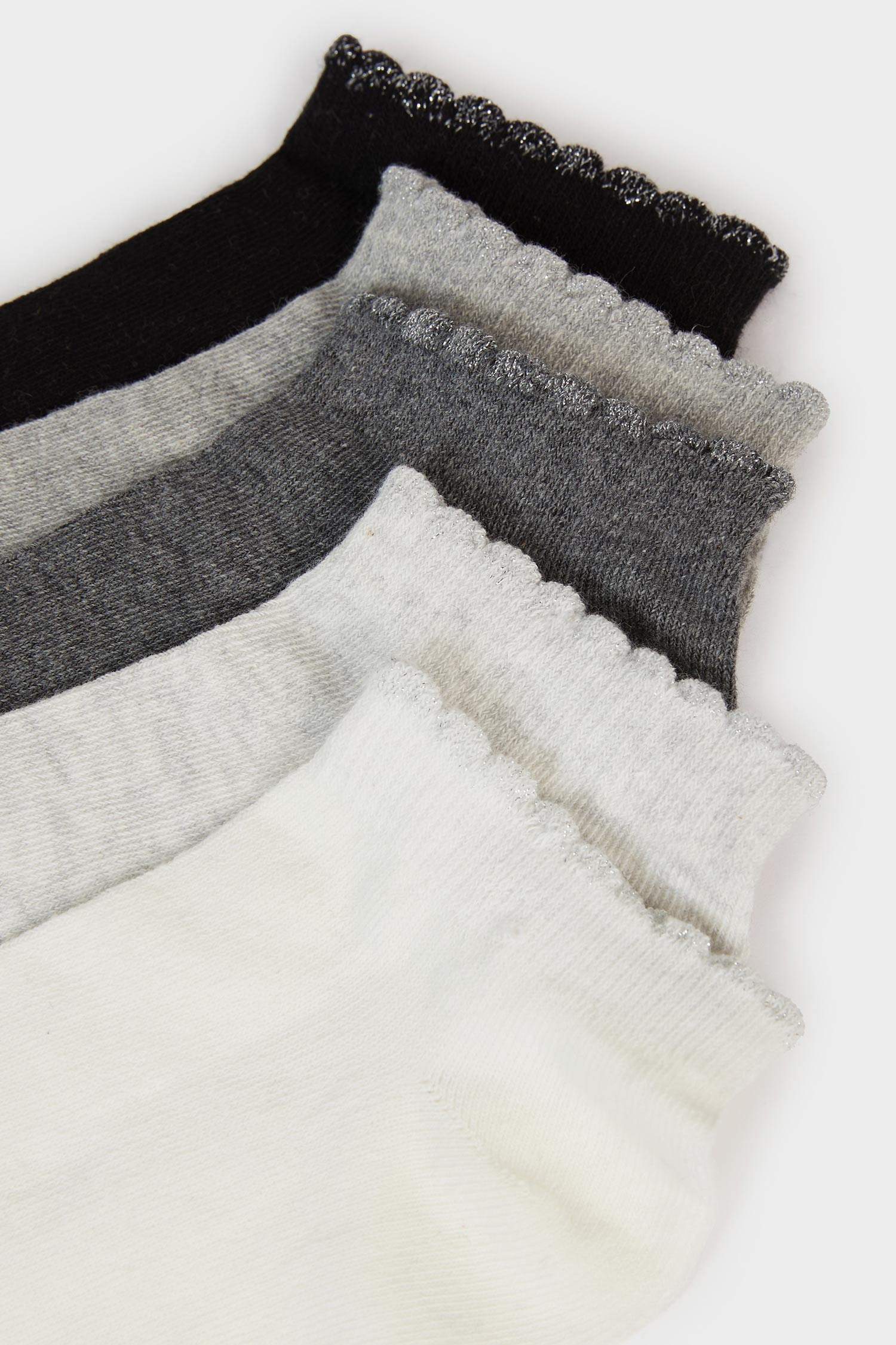 Kadın Parıltılı 5'li Pamuklu Patik Çorap