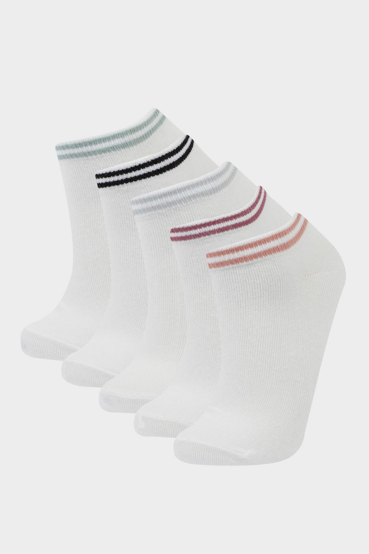 شرابات قصيرة حريمي قطن أبيض - 5 قطع