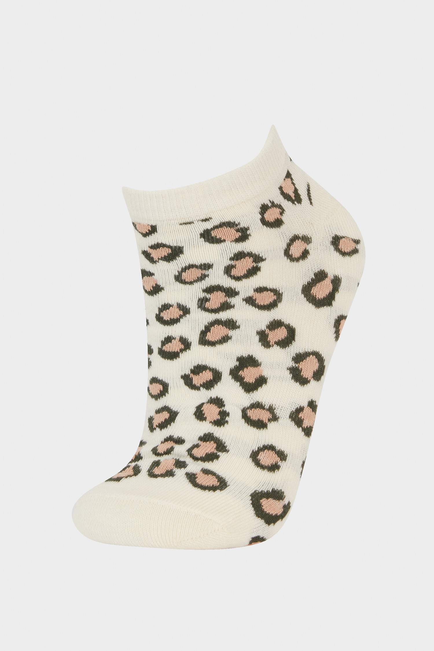 Woman Animal Print 3 Piece Cotton Ankle Socks