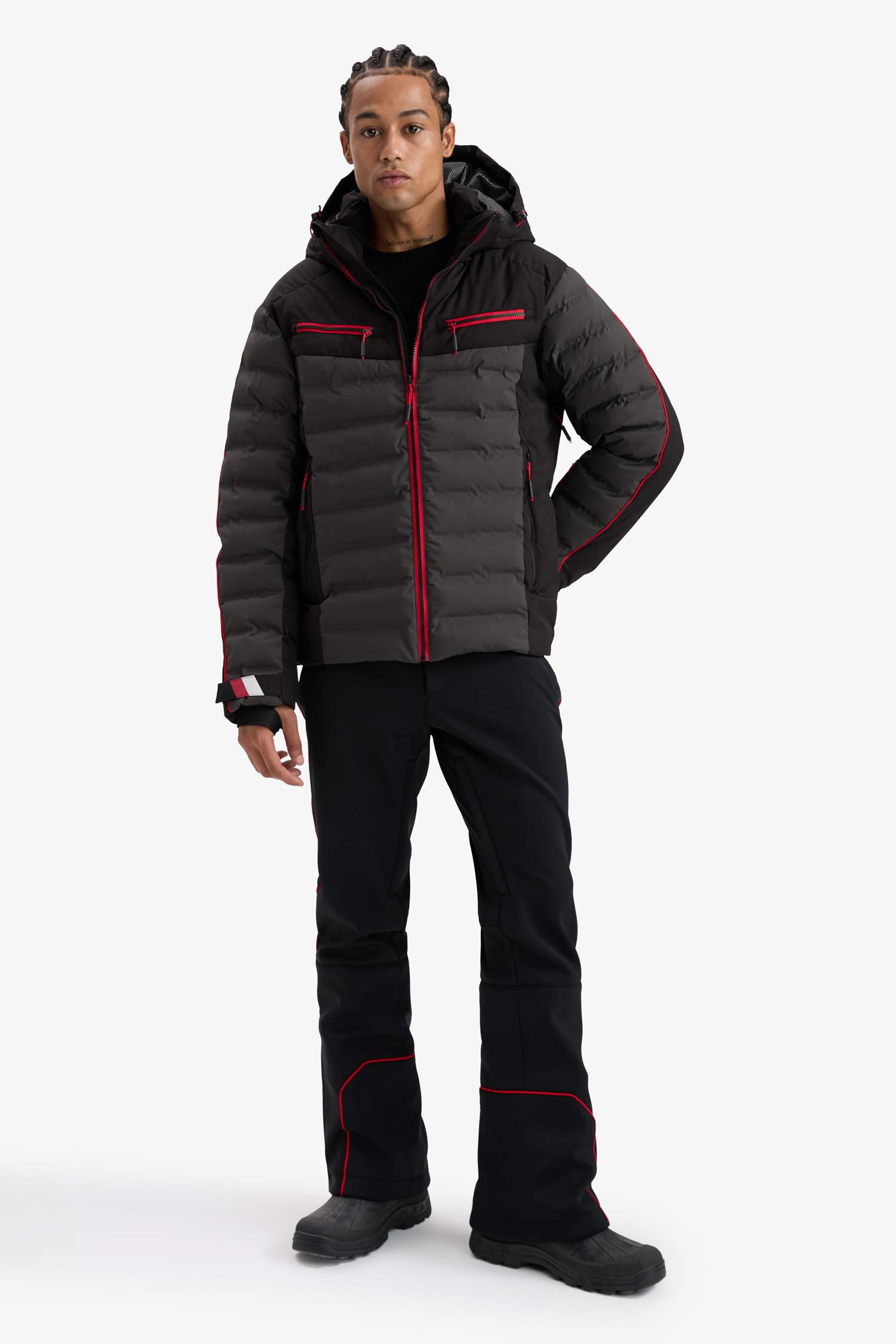 Regular Fit Fermuarlı Düz Paça Softshell Kayak Pantolonu