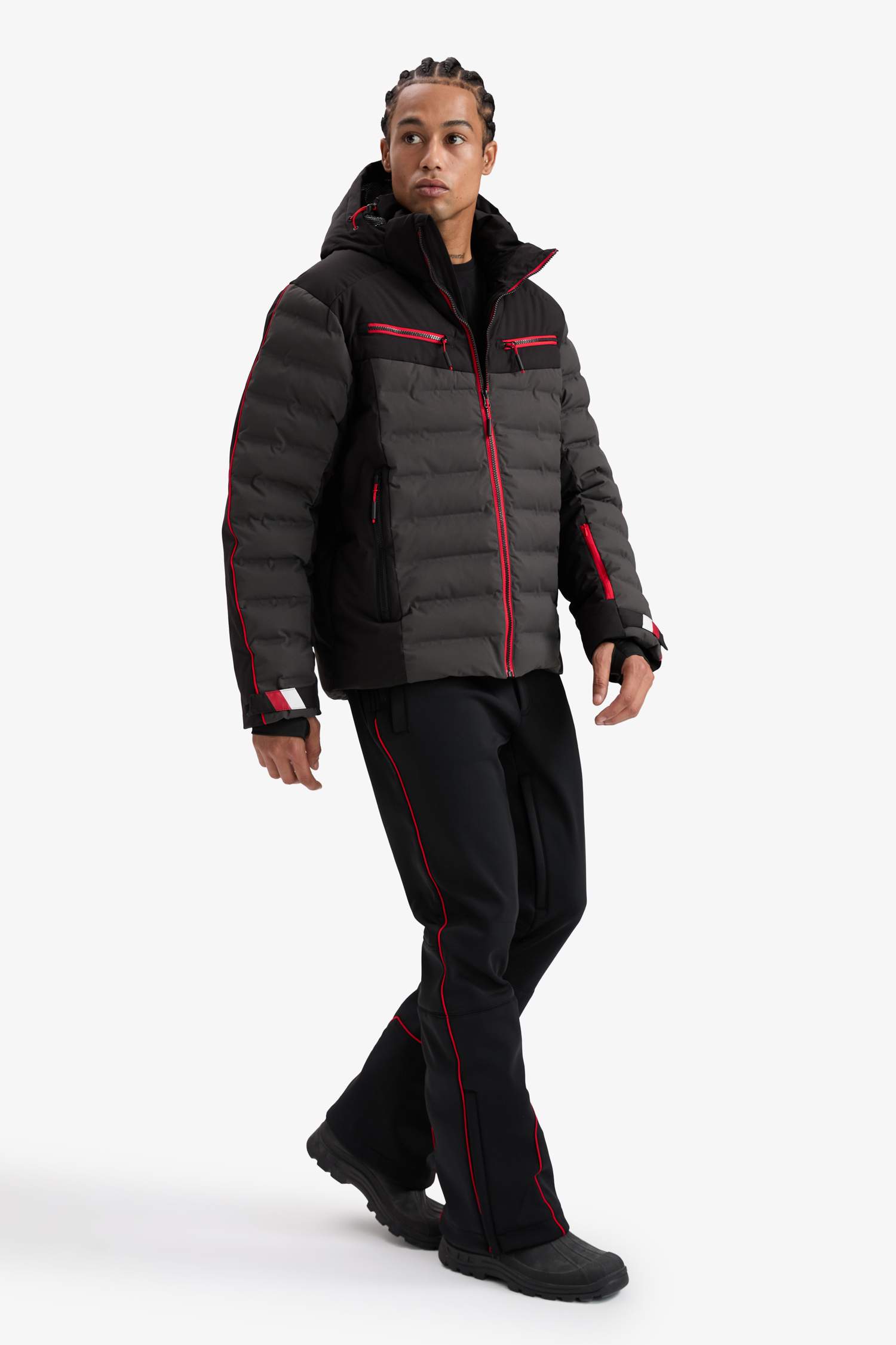 Regular Fit Fermuarlı Düz Paça Softshell Kayak Pantolonu