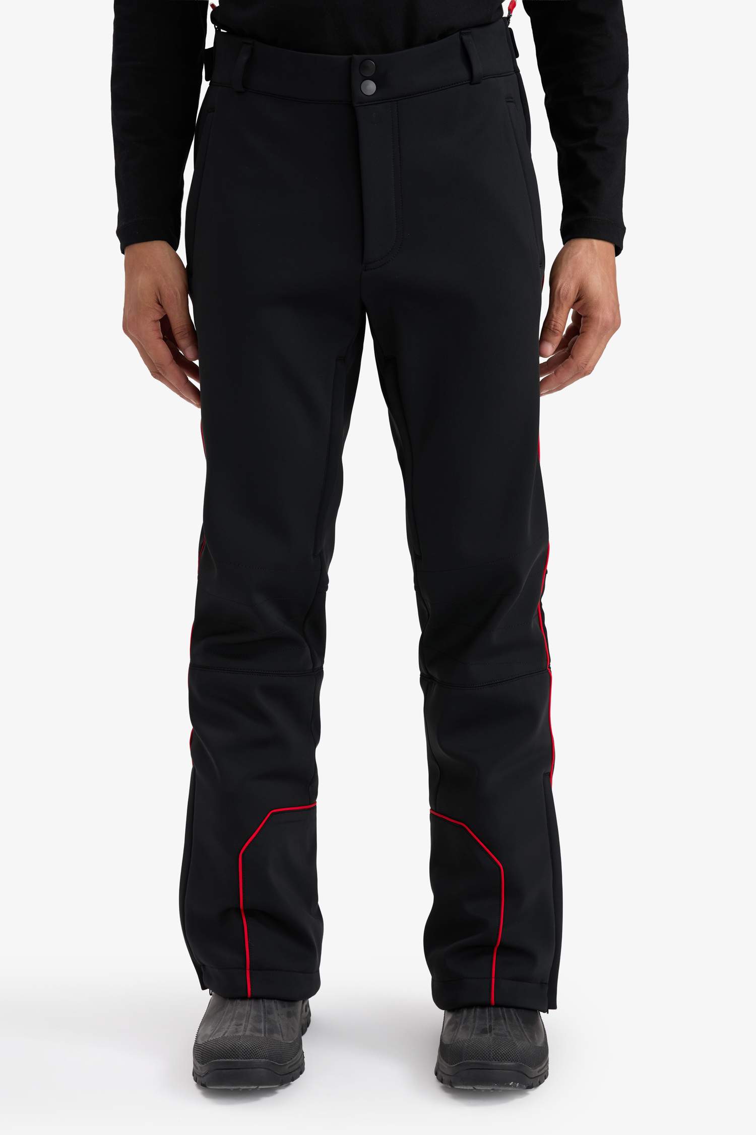 Regular Fit Fermuarlı Düz Paça Softshell Kayak Pantolonu