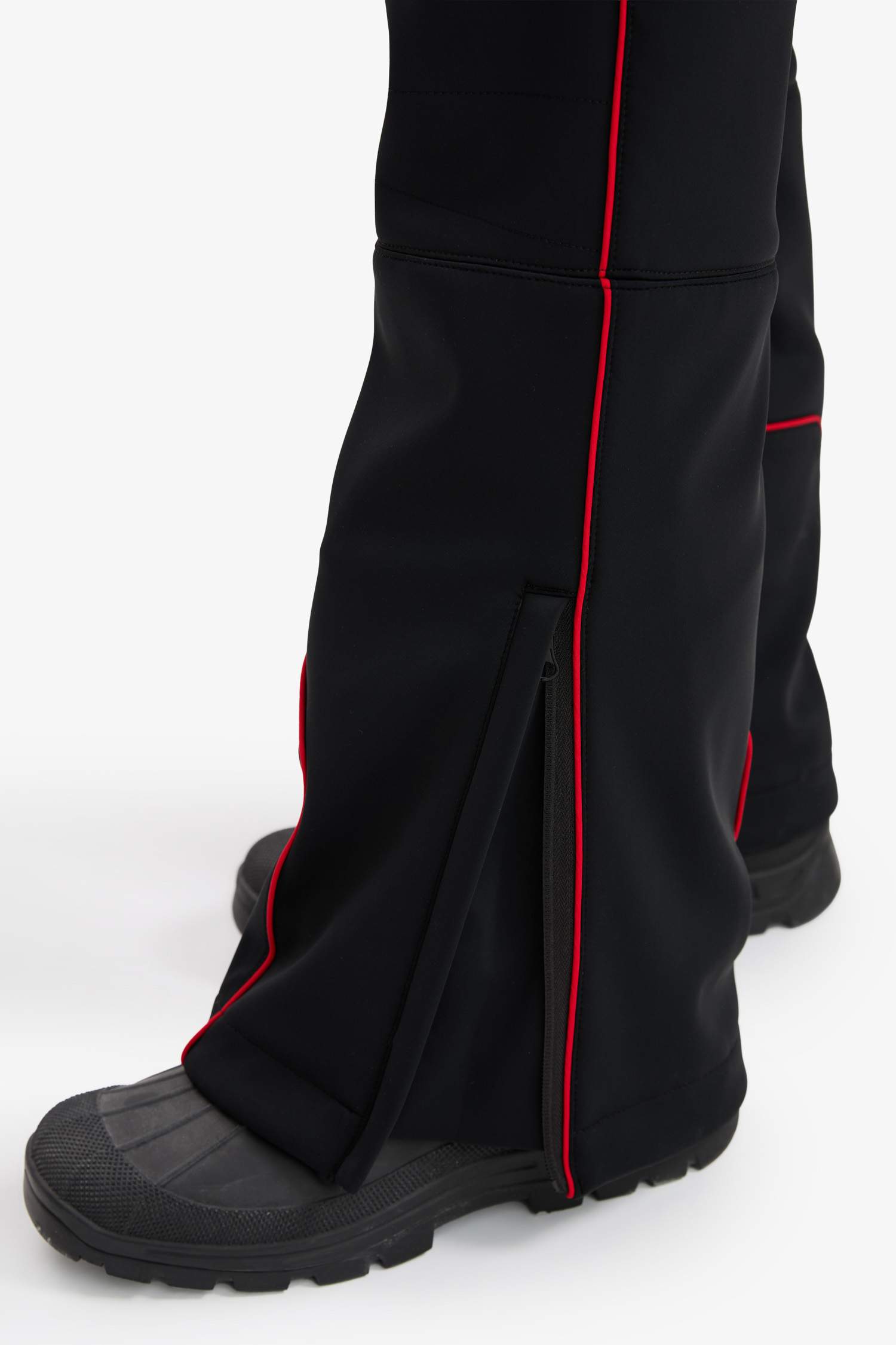 Regular Fit Fermuarlı Düz Paça Softshell Kayak Pantolonu