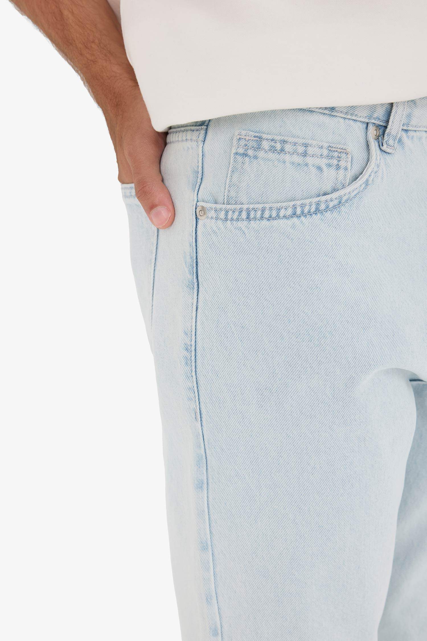 %100 Pamuk 90's Slim Fit Dar Paça Jean Yıkamalı Pantolon