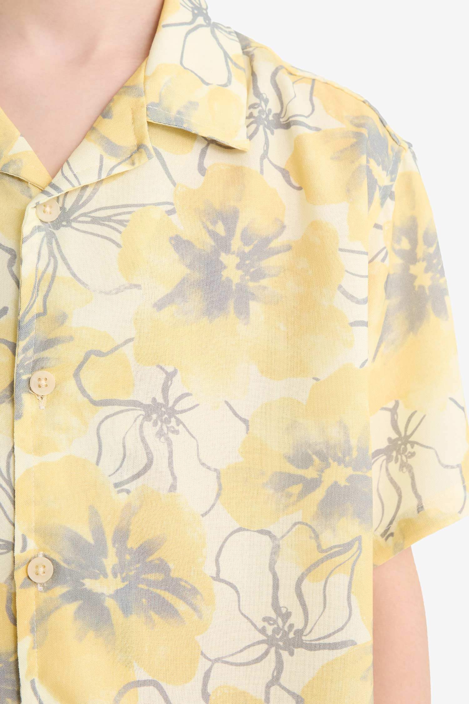 قميص بولو اولادي اوفر سايز فلورال فيسكوز