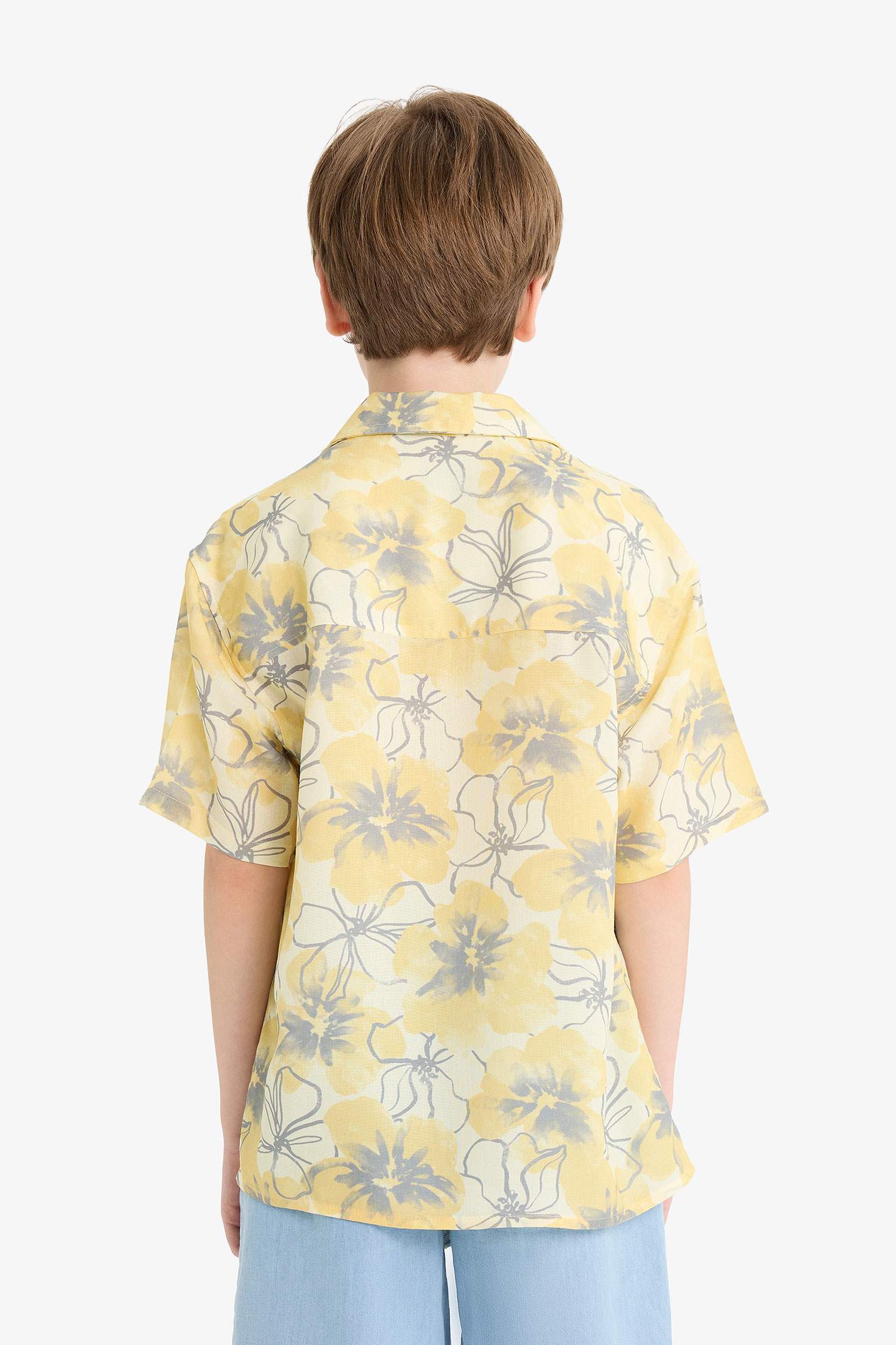 قميص بولو اولادي اوفر سايز فلورال فيسكوز