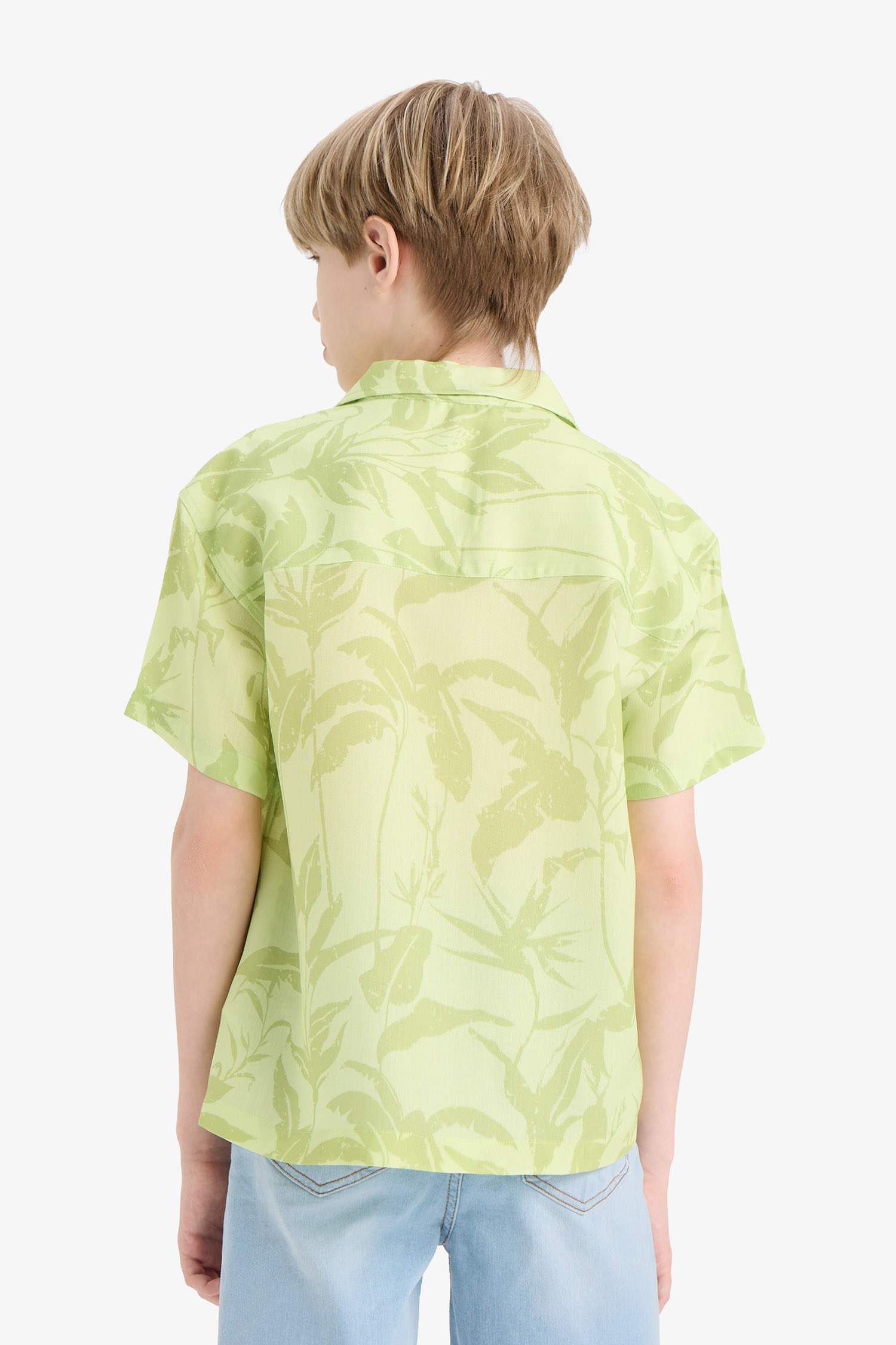 قميص بولو أخضر اولادي اوفر سايز فيسكوز