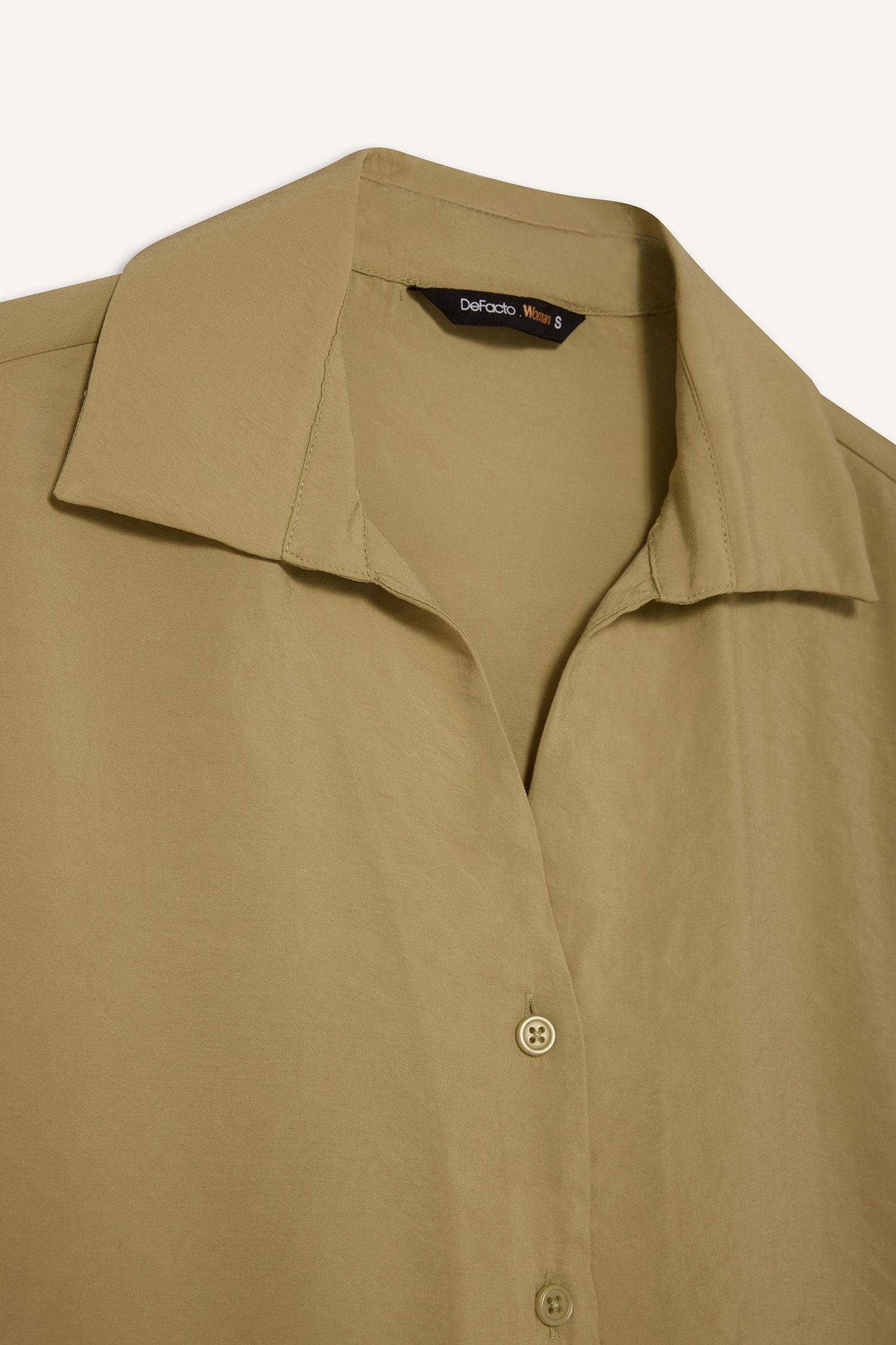 Oversize Geniş Kalıp Modal Yarım Kollu Gömlek