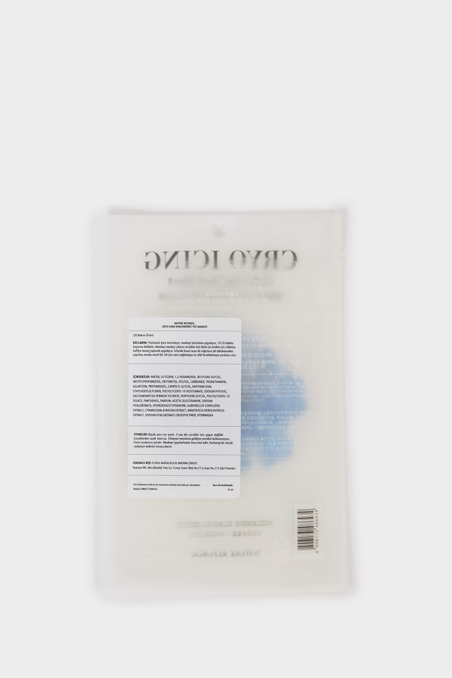 Nature Republic Cryo Icing Canlandırıcı Yüz Maskesi 27ml