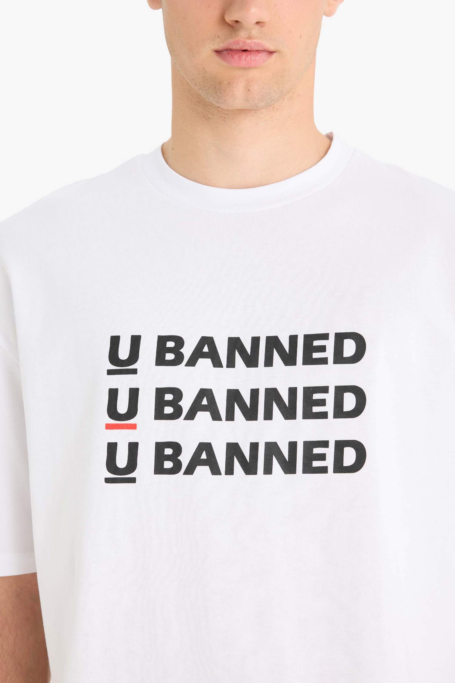 تيشيرت نص ردن قصة فضفاضة بياخة مستديرة