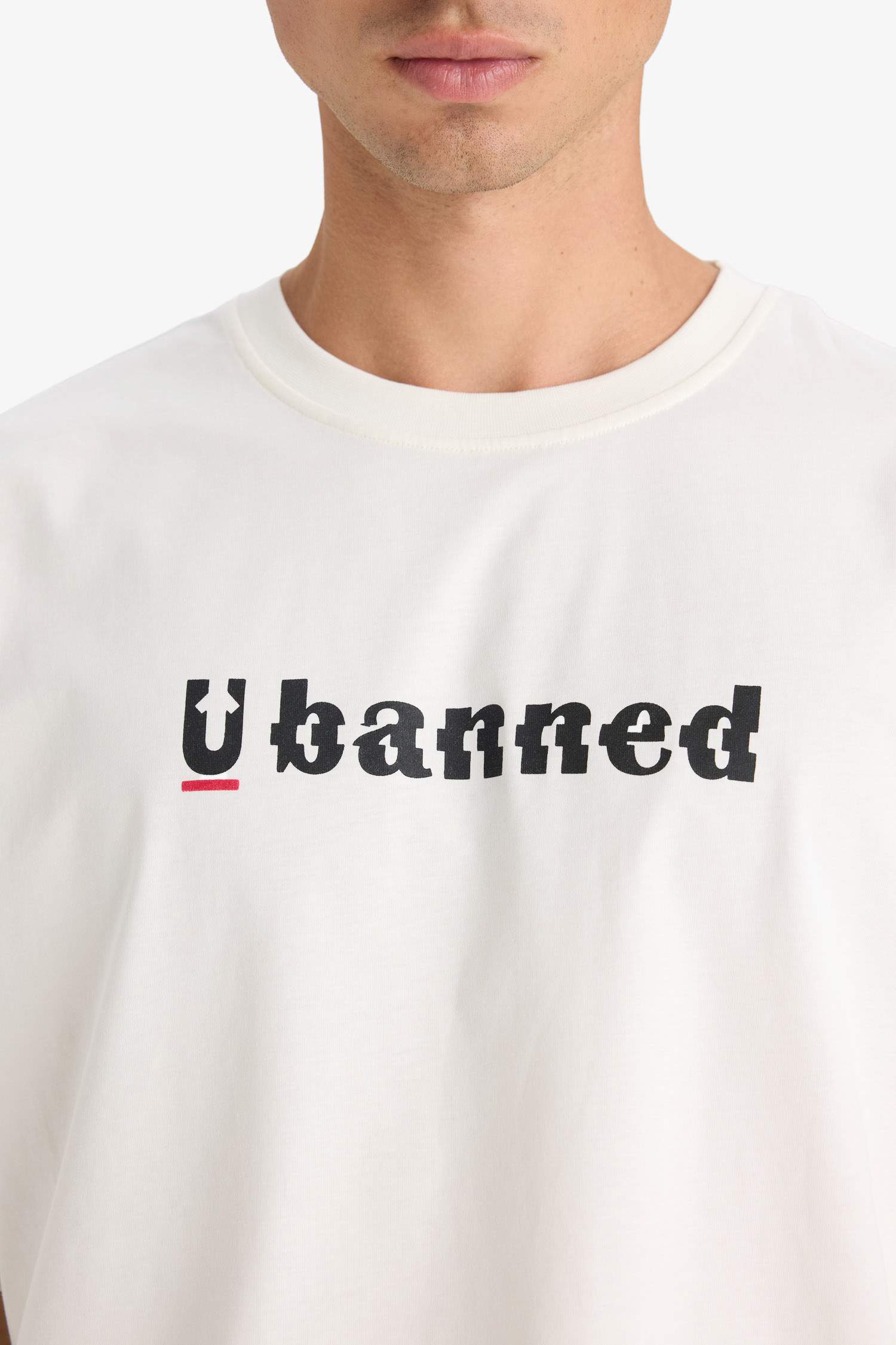 %100 Pamuk Loose Fit Rahat Kesim Bisiklet Yaka Baskılı Kısa Kollu Tişört