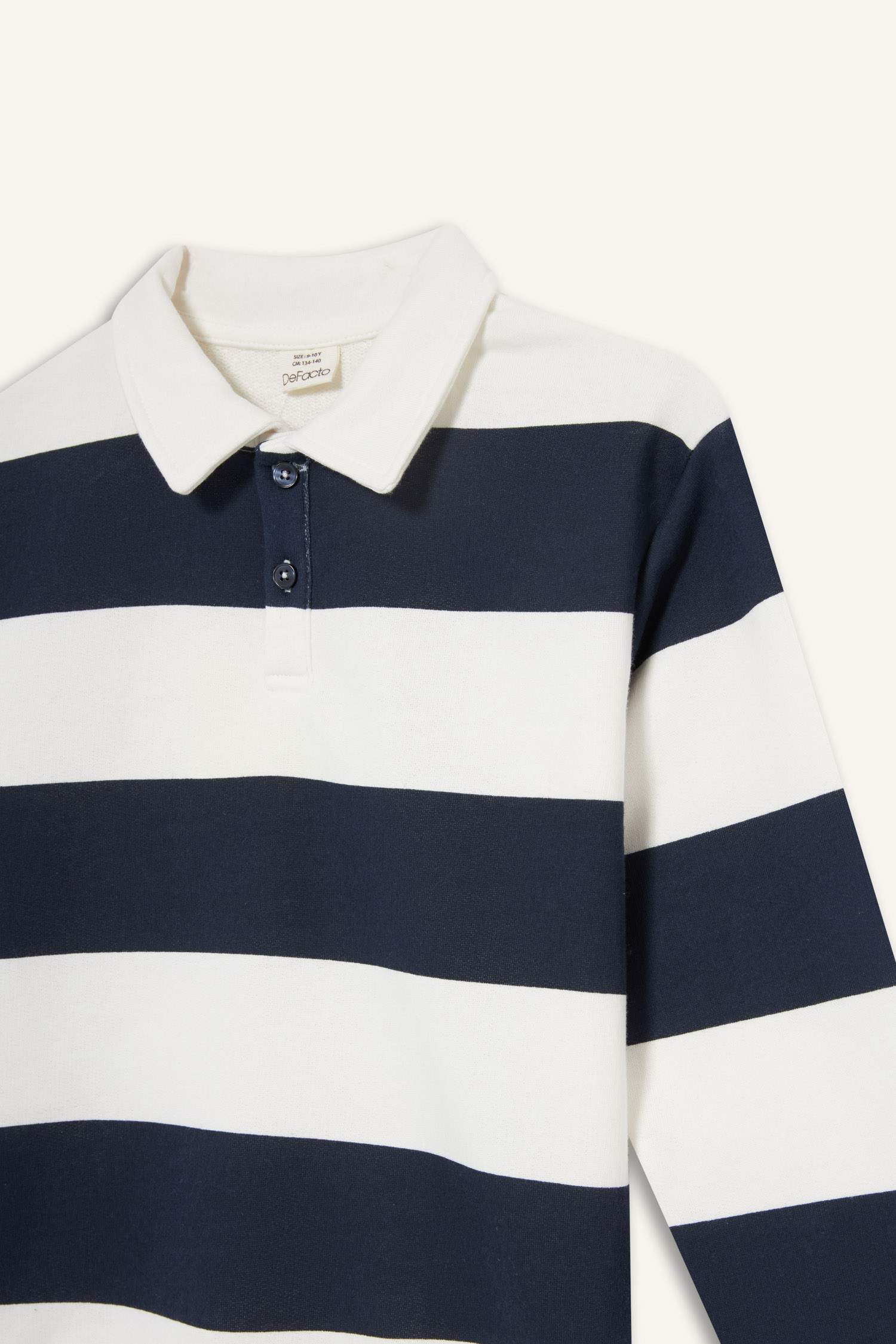 Erkek Çocuk Polo Yaka Çizgili Sweatshirt