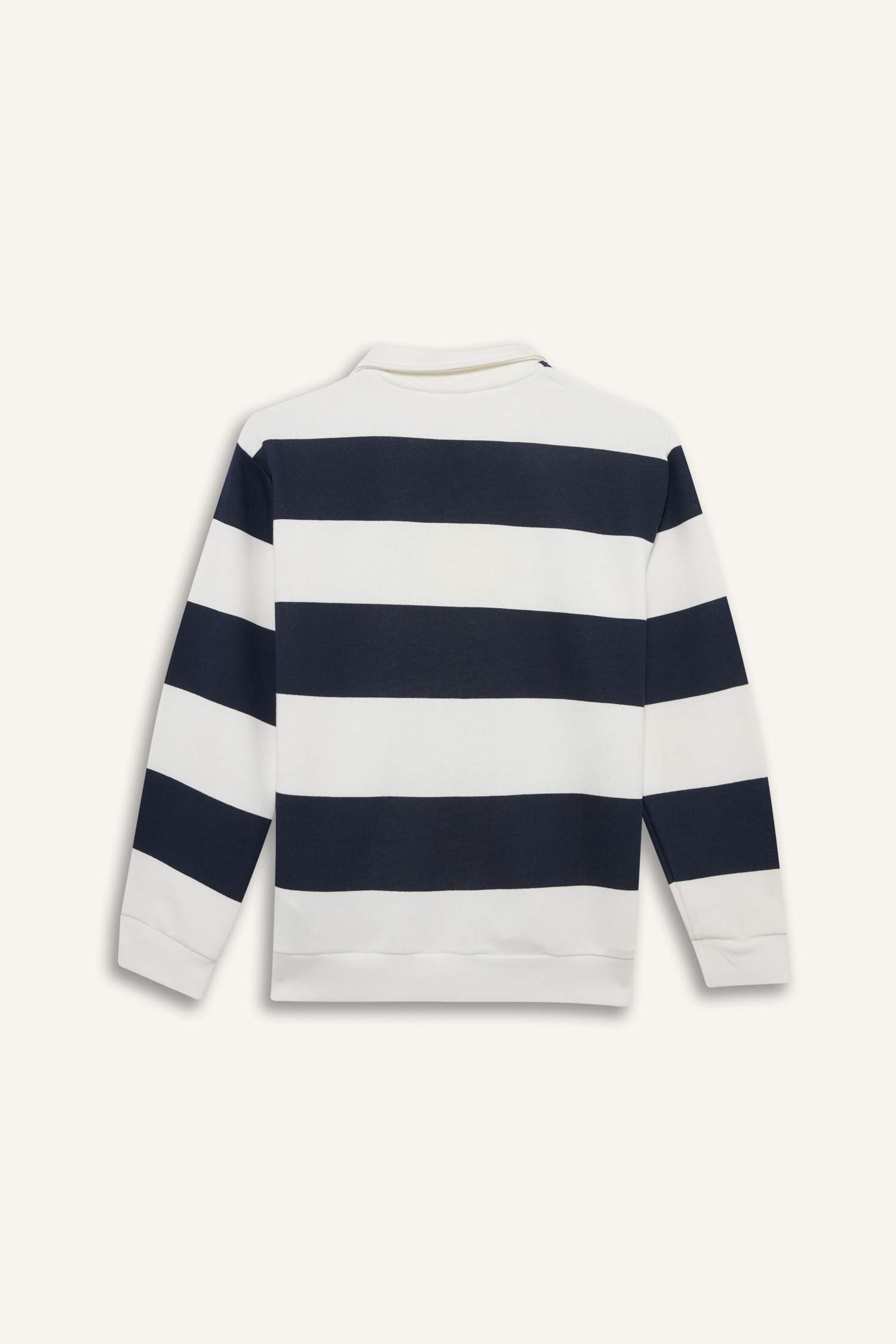 Erkek Çocuk Polo Yaka Çizgili Sweatshirt