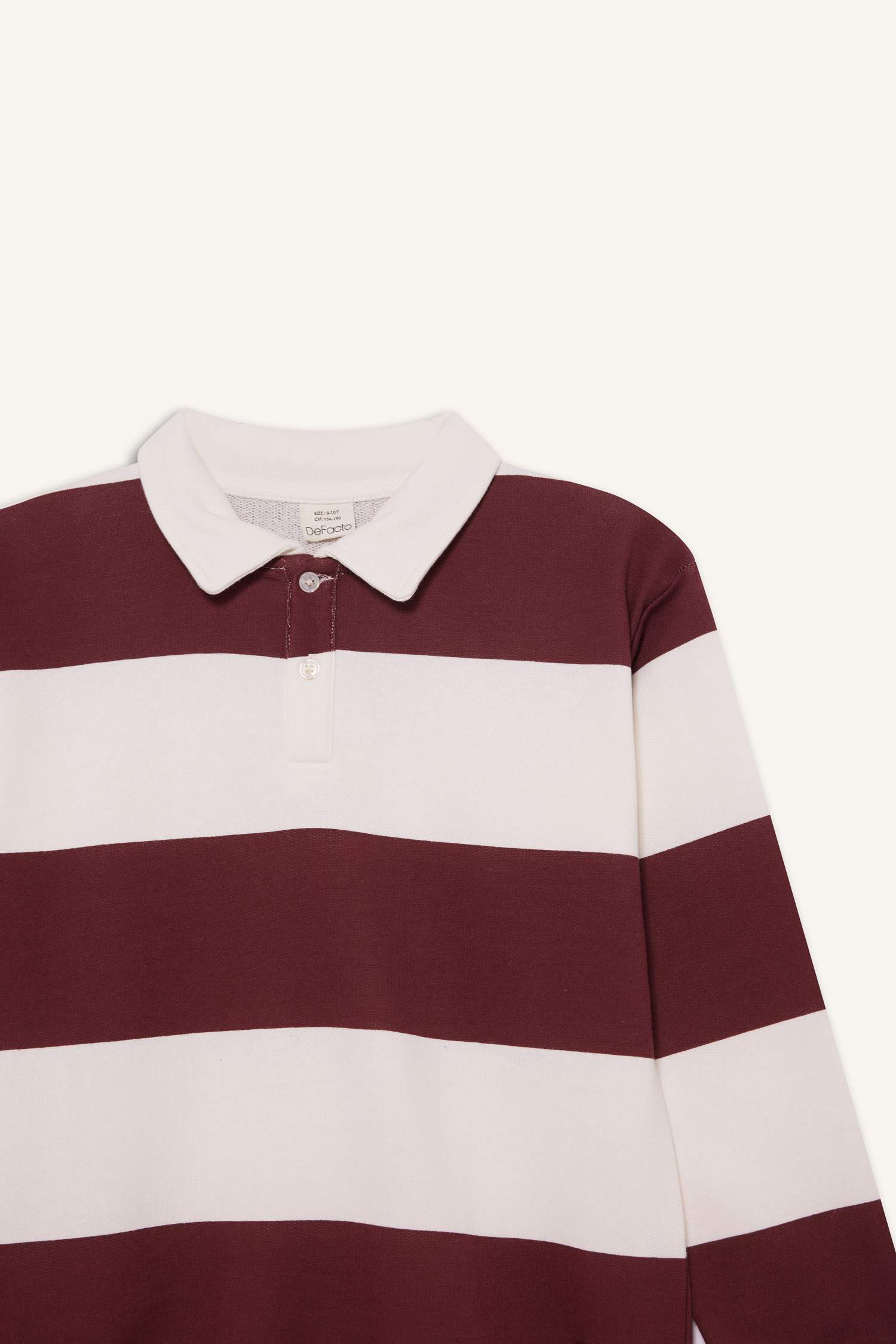 Erkek Çocuk Polo Yaka Renk Bloklu Uzun Kollu Tişört