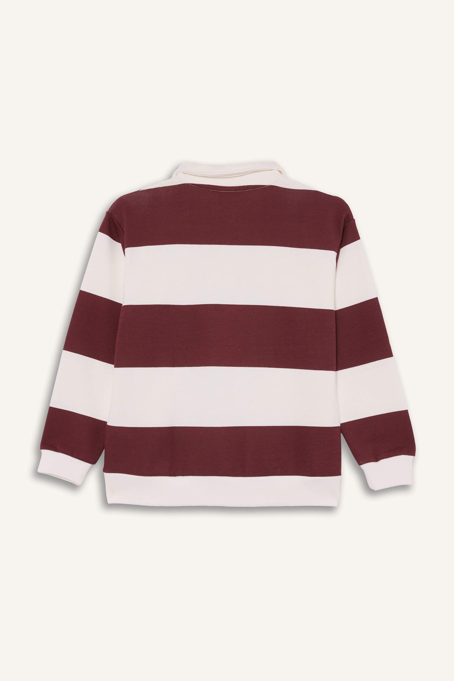 Erkek Çocuk Polo Yaka Renk Bloklu Uzun Kollu Tişört