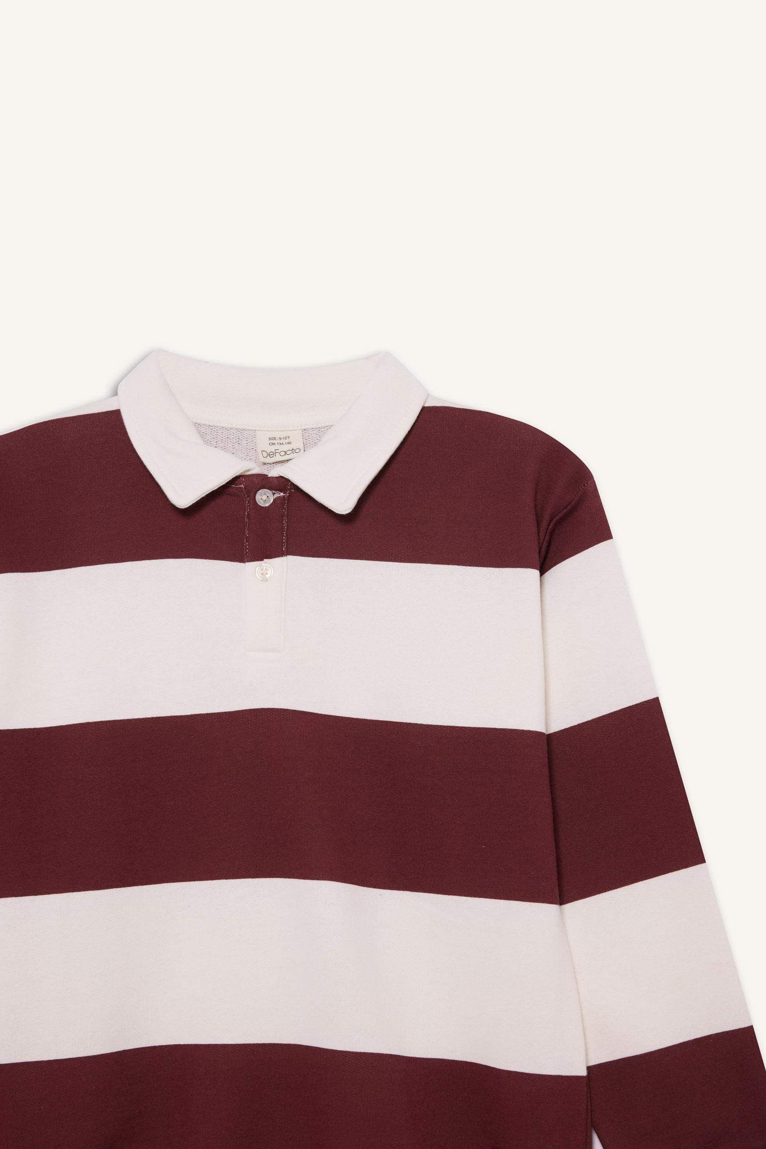 Regular Fit Polo Collar Sweatshirt