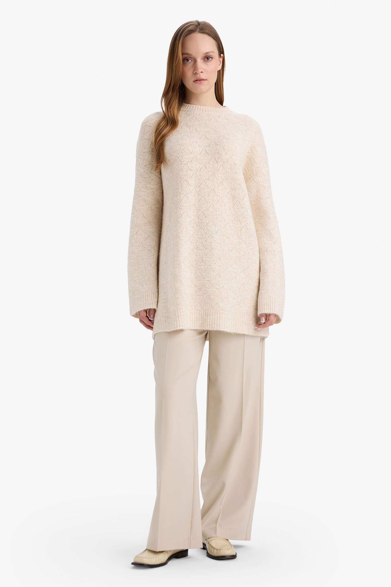 Loose Fit Knitwear Crew Neck Tunic