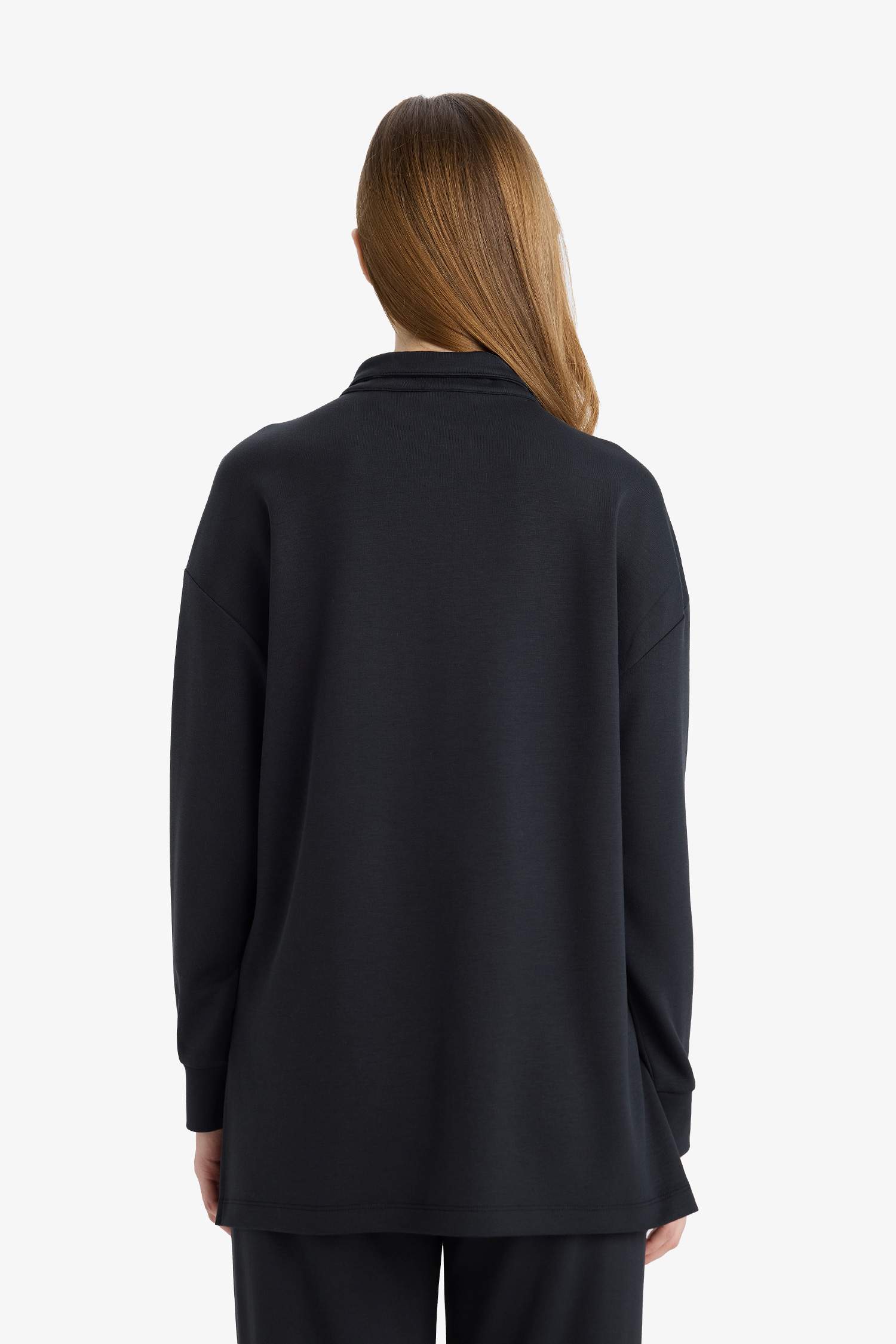 Regular Fit Fermuarlı Yaka Uzun Kollu Tunik