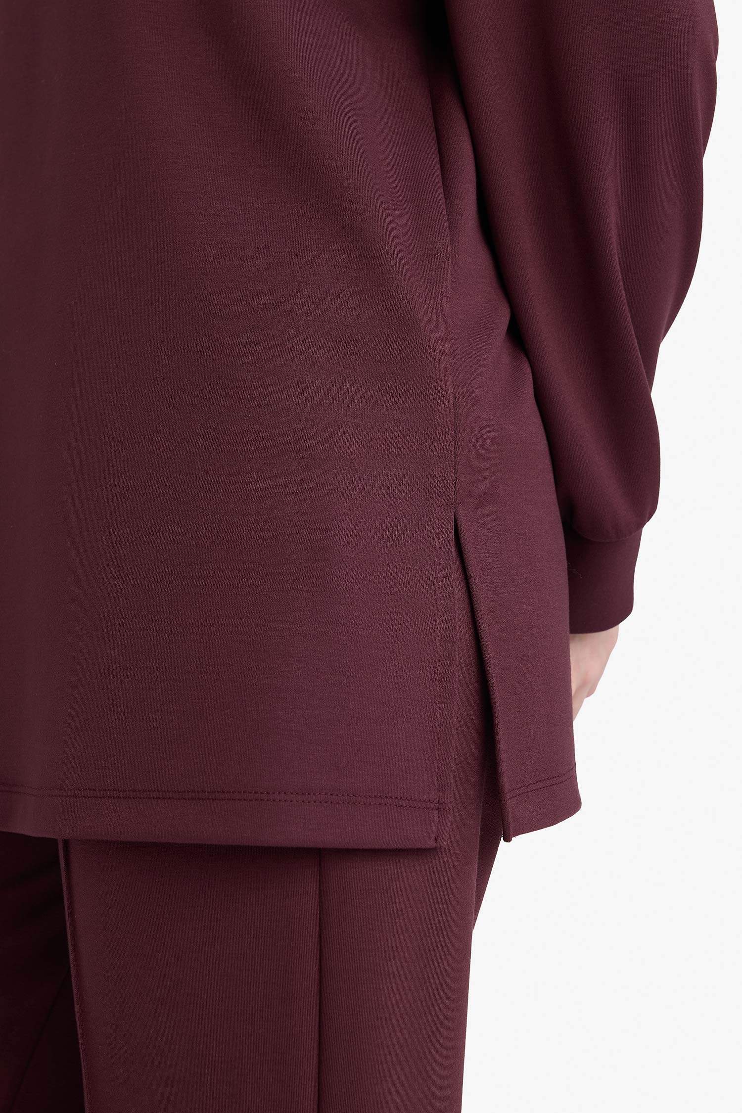 Regular Fit Fermuarlı Yaka Uzun Kollu Tunik