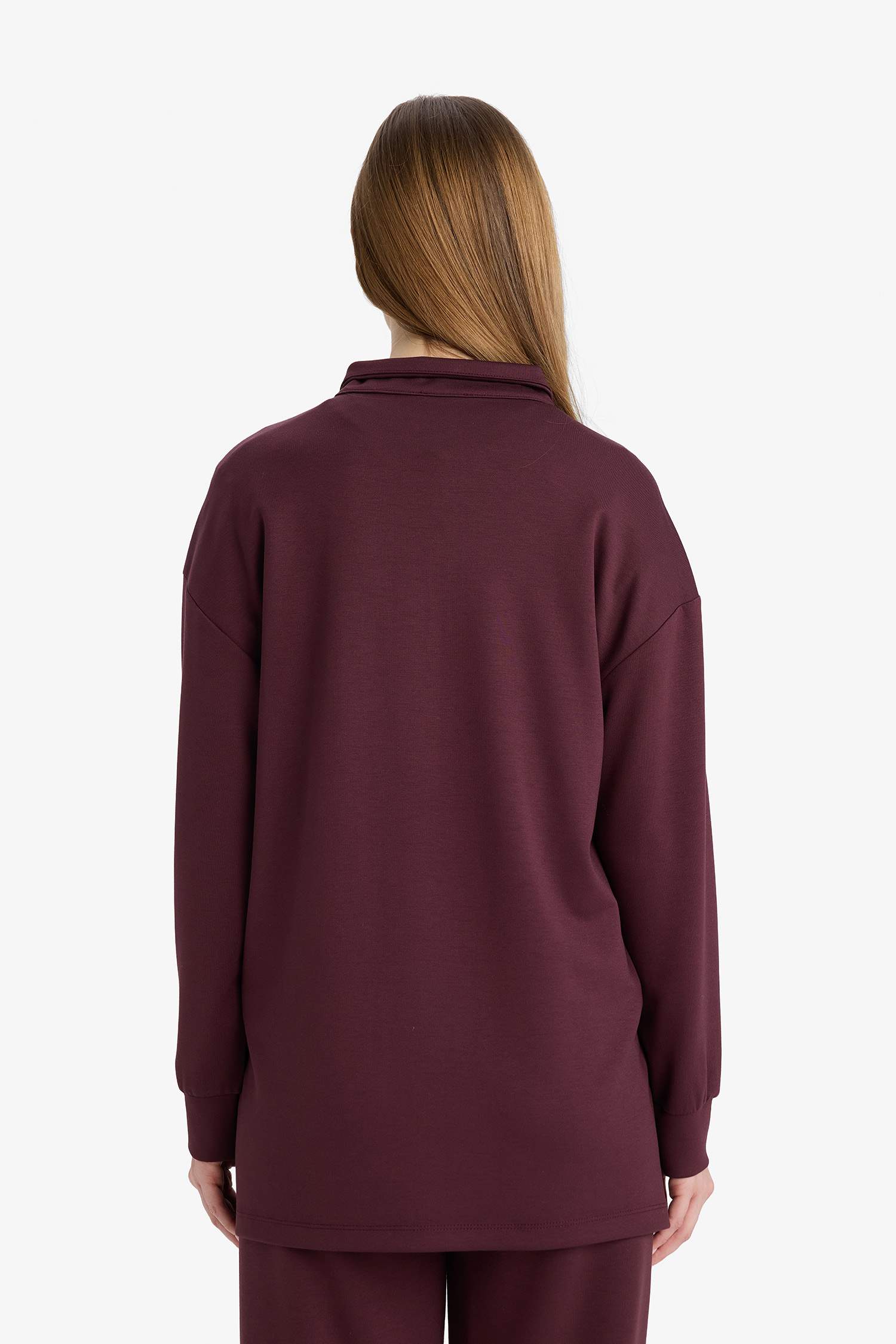 Regular Fit Fermuarlı Yaka Uzun Kollu Tunik